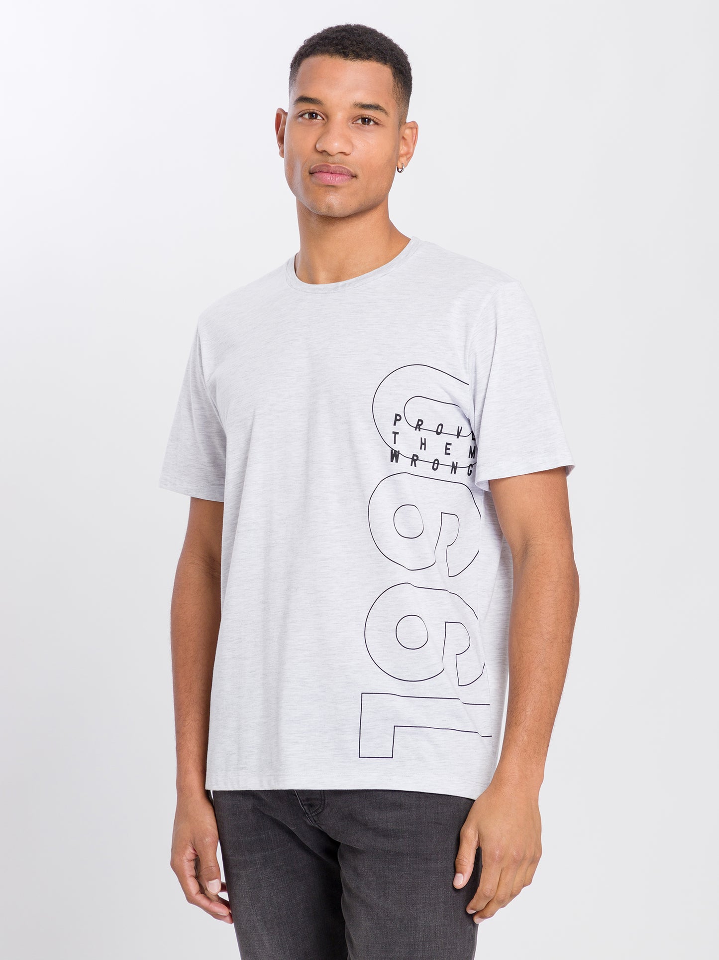 Men's regular print t-shirt grey