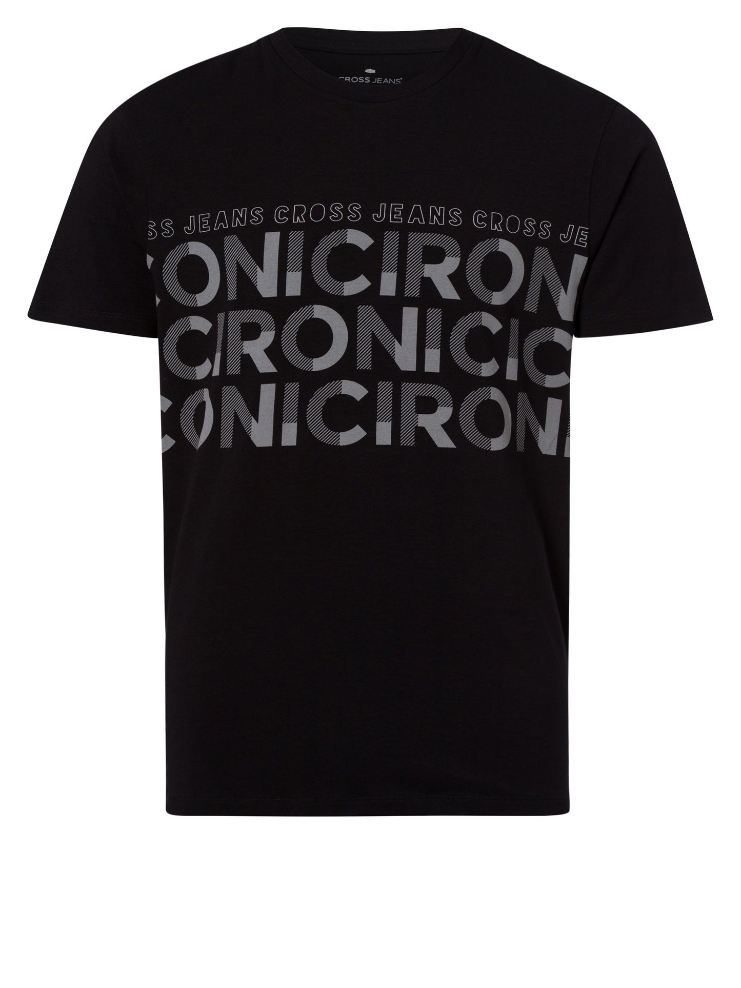 Herren Regular Print T-Shirt schwarz