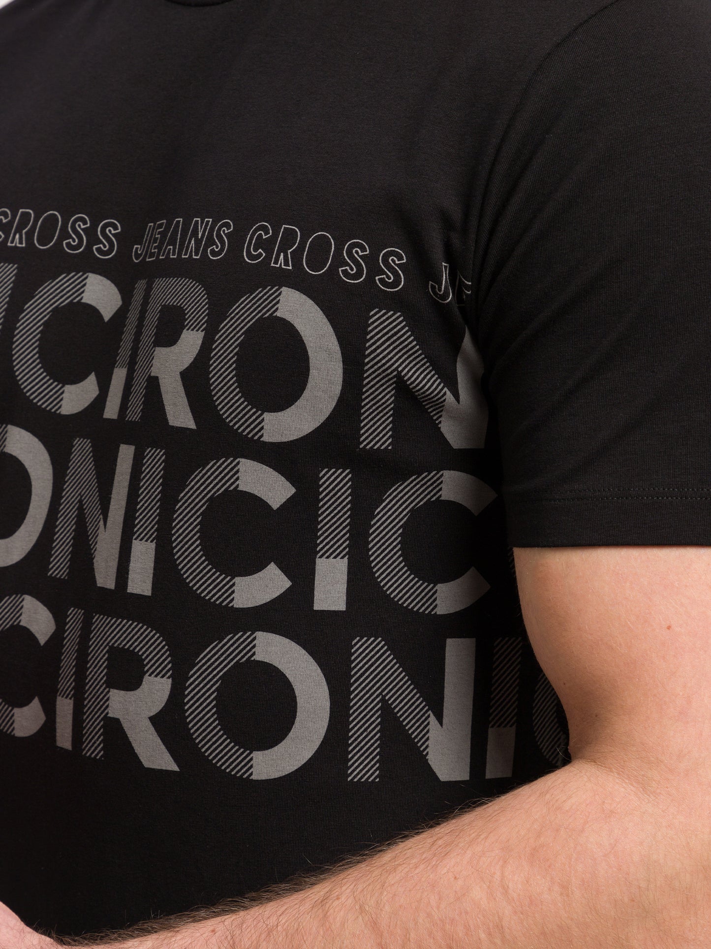 Herren Regular Print T-Shirt schwarz