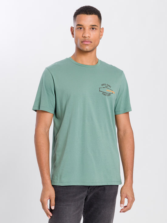 Herren Regular Print T-Shirt grün