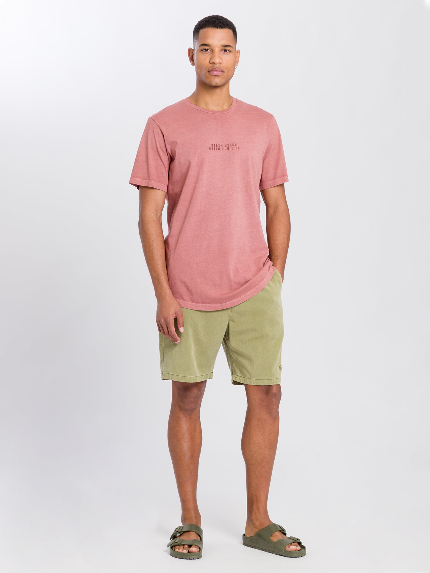 Men's regular t-shirt with logo print red