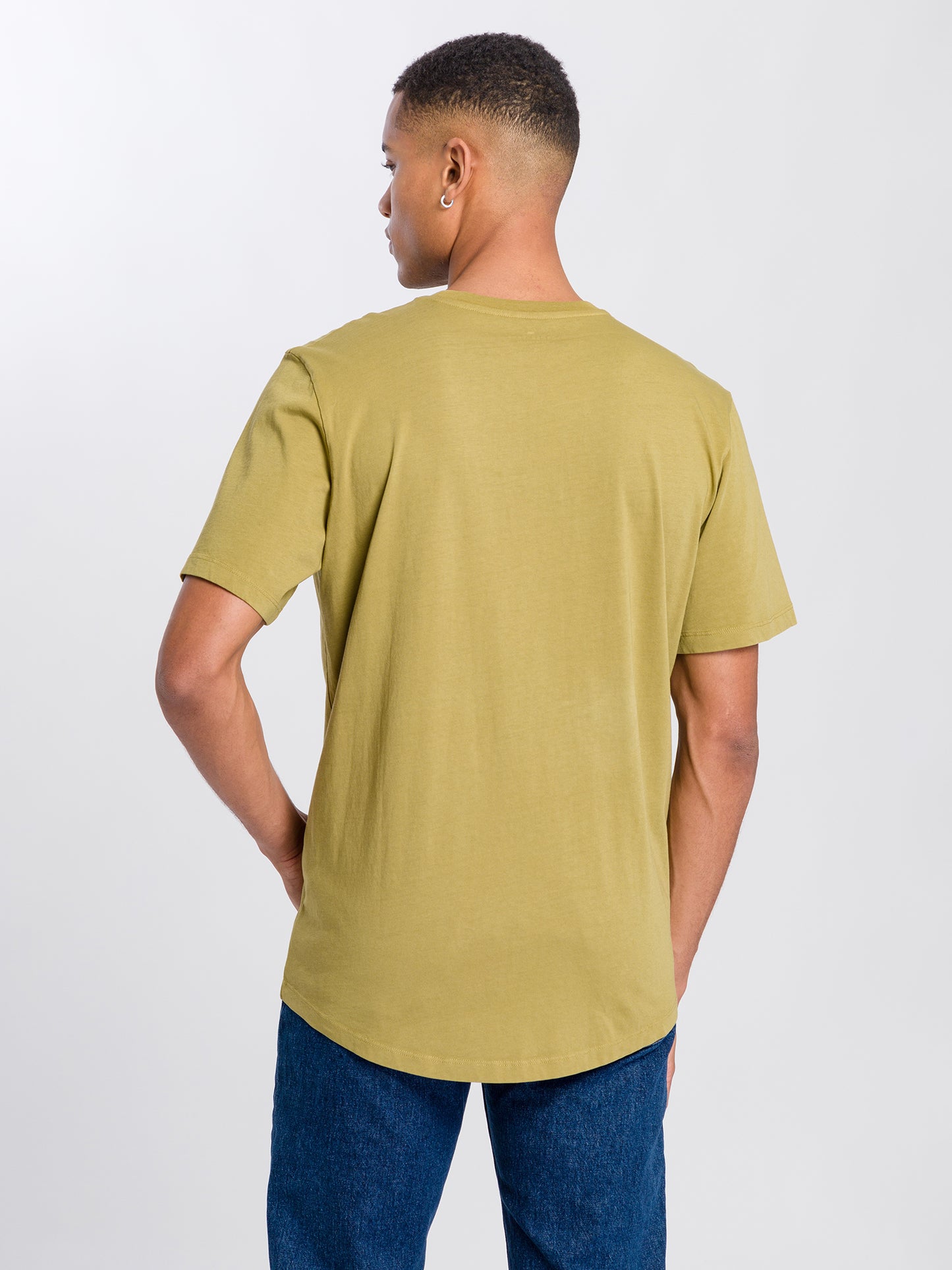 Men's regular T-shirt with logo print green