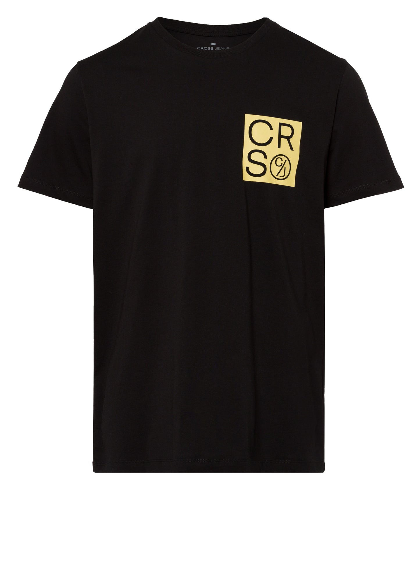 Men's regular T-shirt with logo print, black