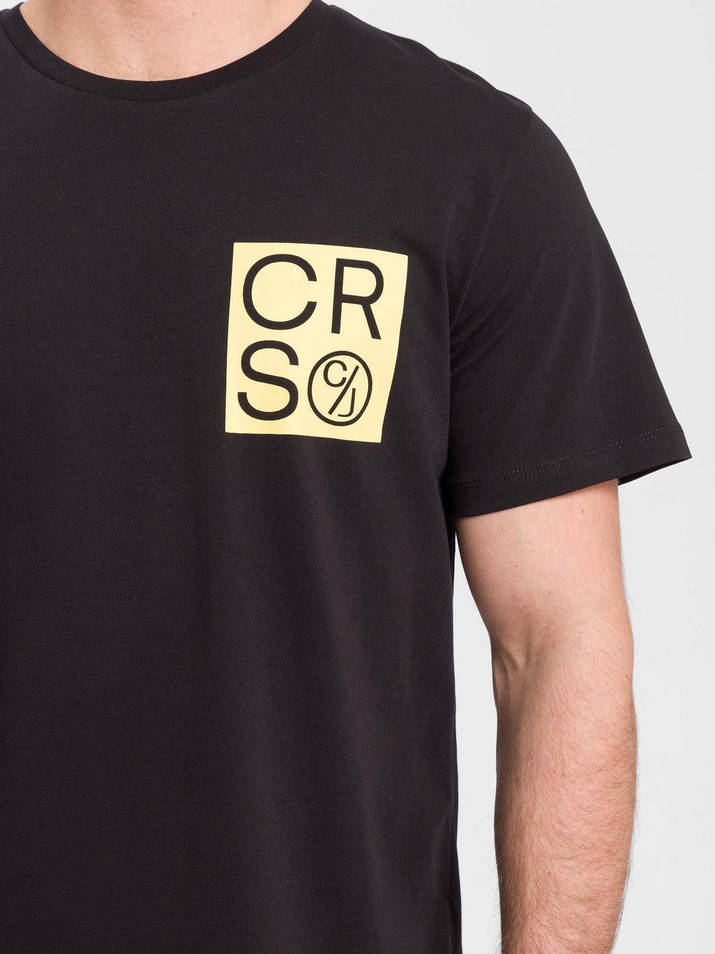 Herren Regular T-Shirt mit Logo Print schwarz