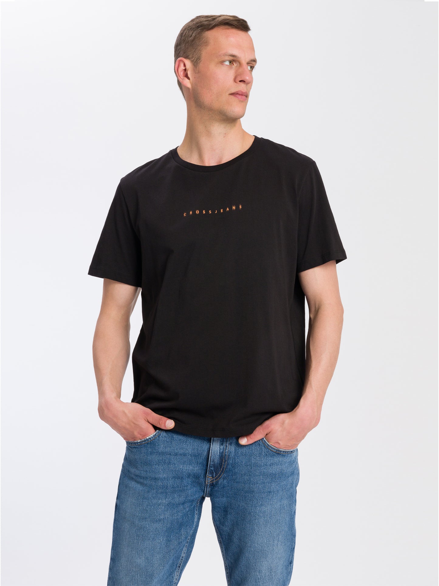 Men's regular t-shirt with back print black