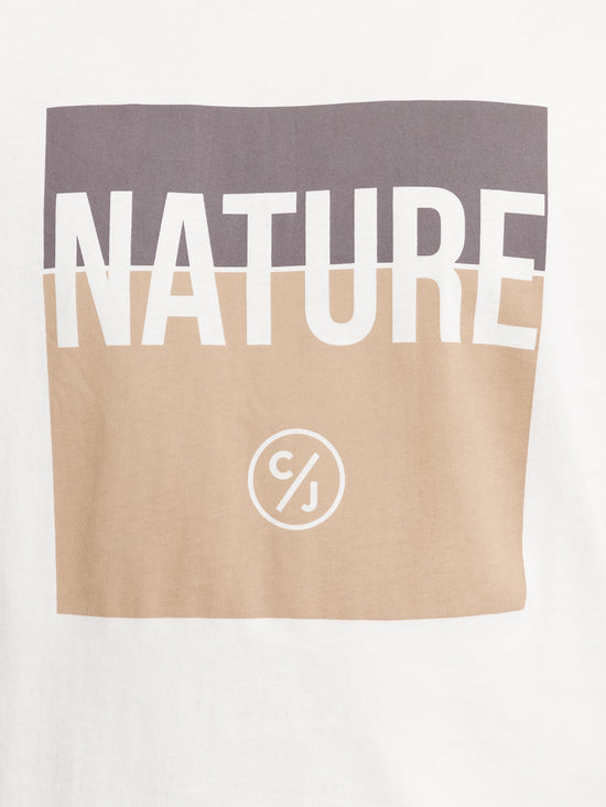 Herren Regular Print T-Shirt Nature beige