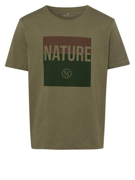 Men's Regular Print T-Shirt Nature green