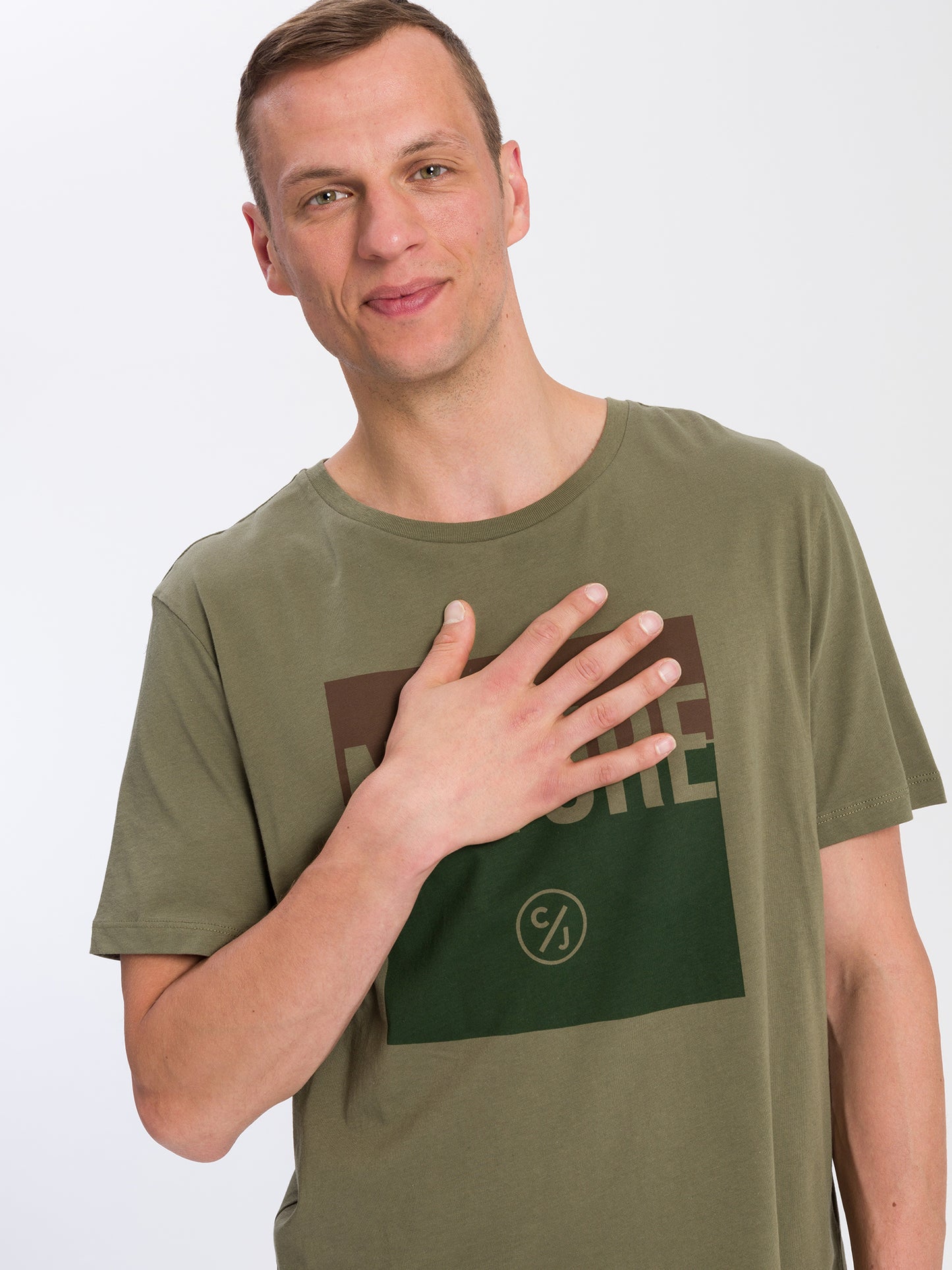 Men's Regular Print T-Shirt Nature green