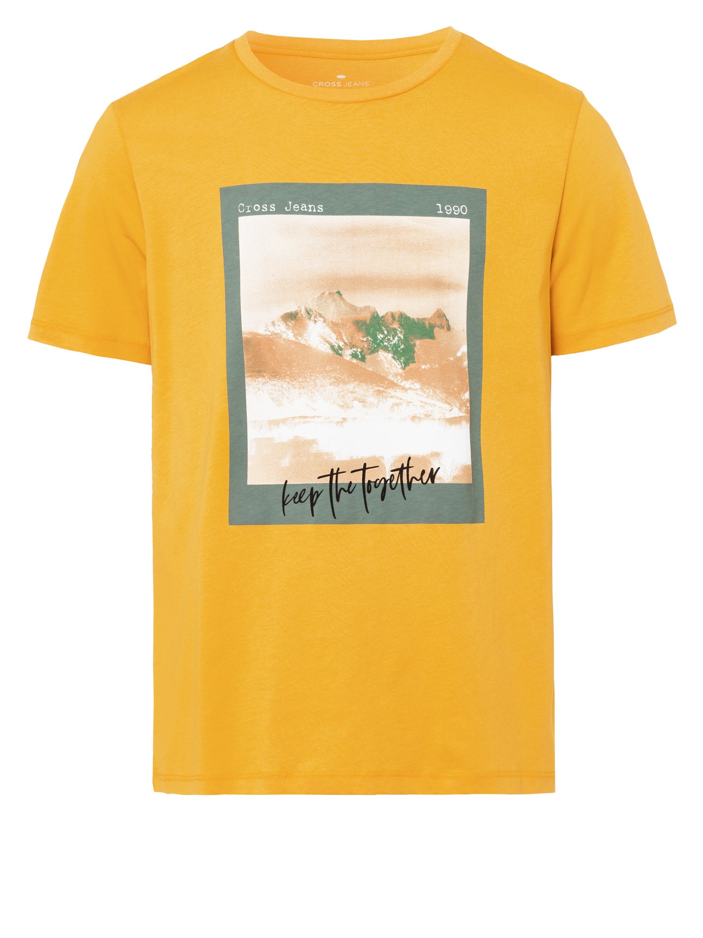 Herren Regular Print T-Shirt gelb