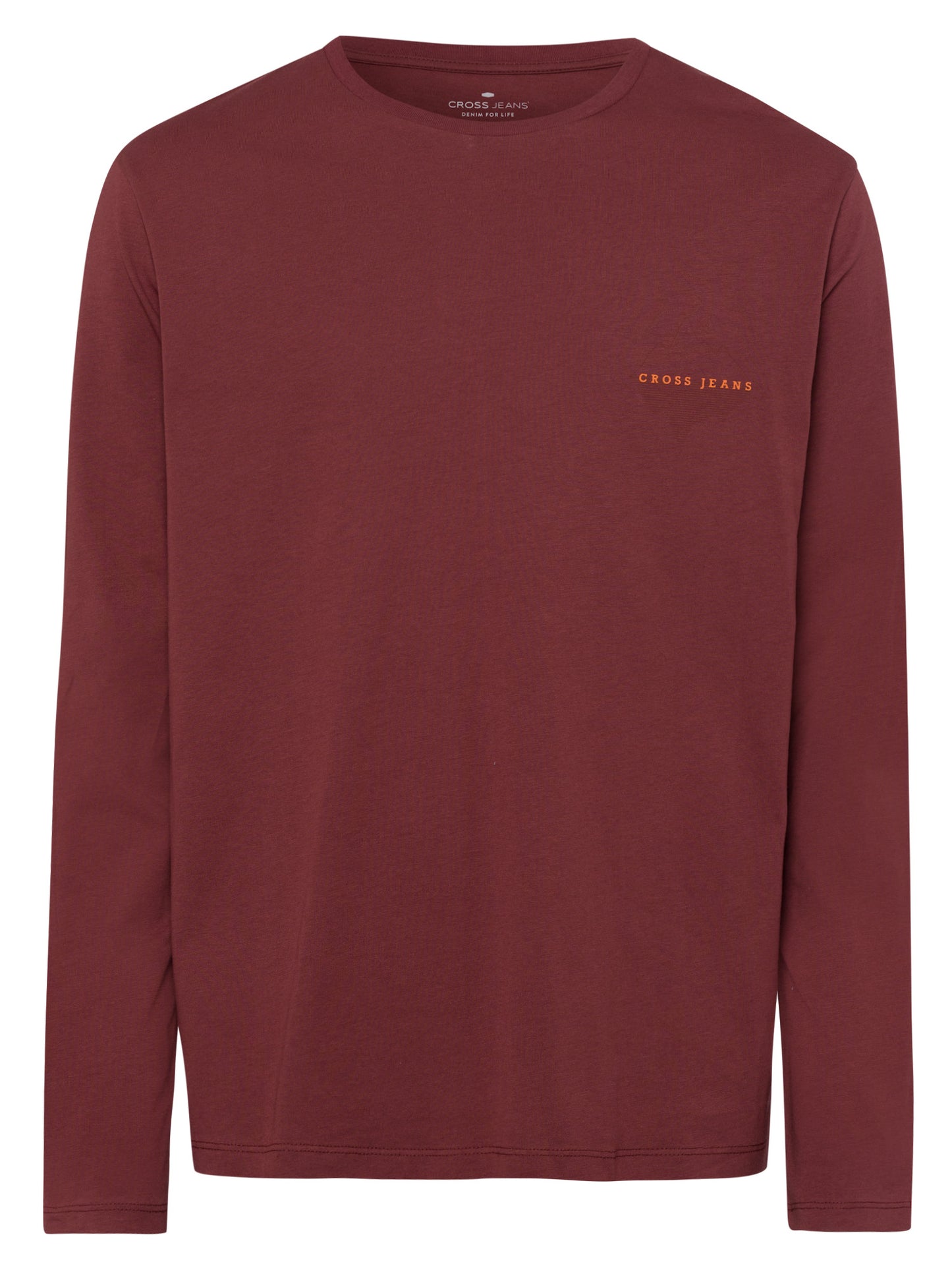 Herren Regular Langarmshirt mit Logo Print braun