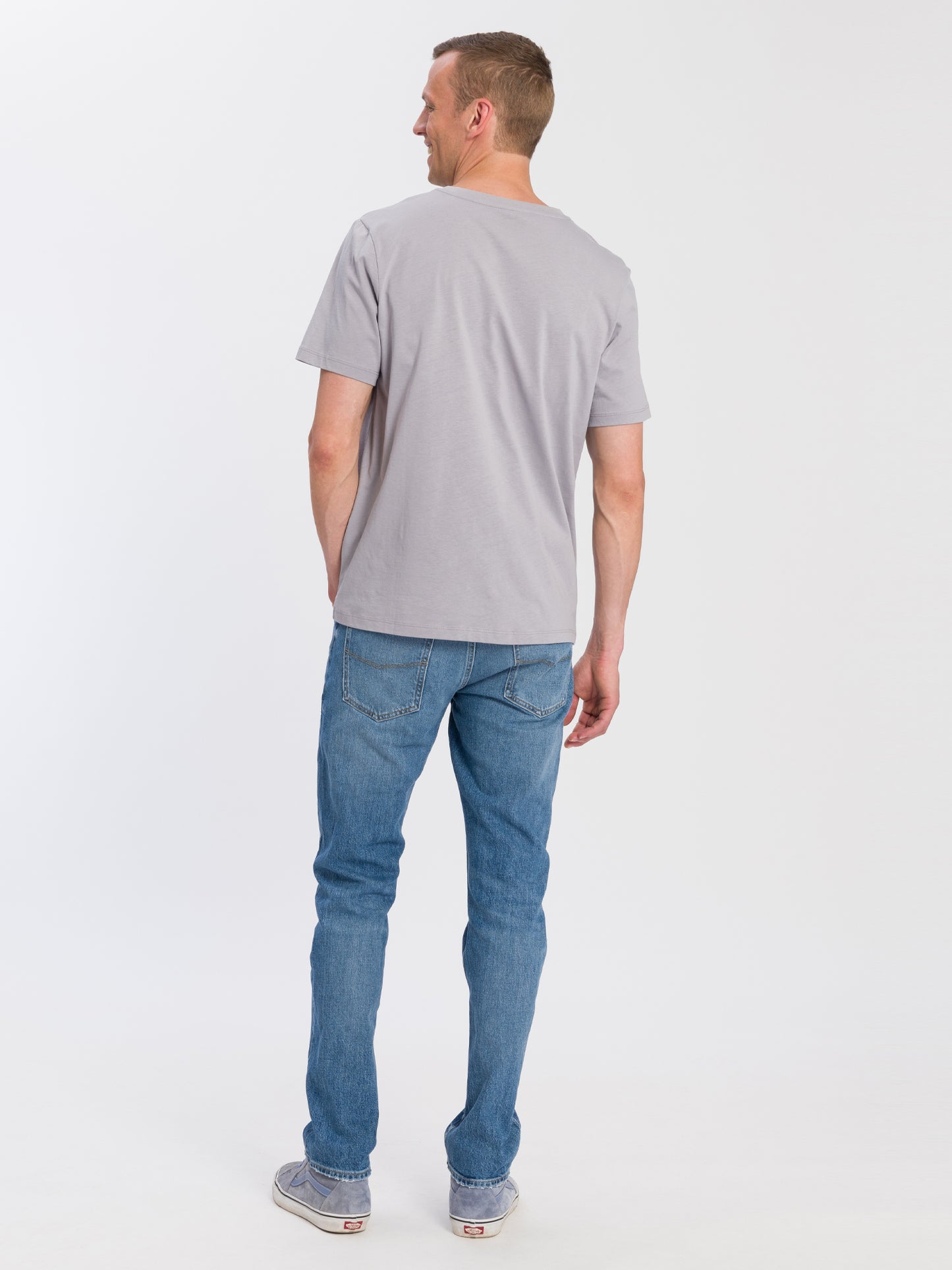 Herren Regular Print T-Shirt grau