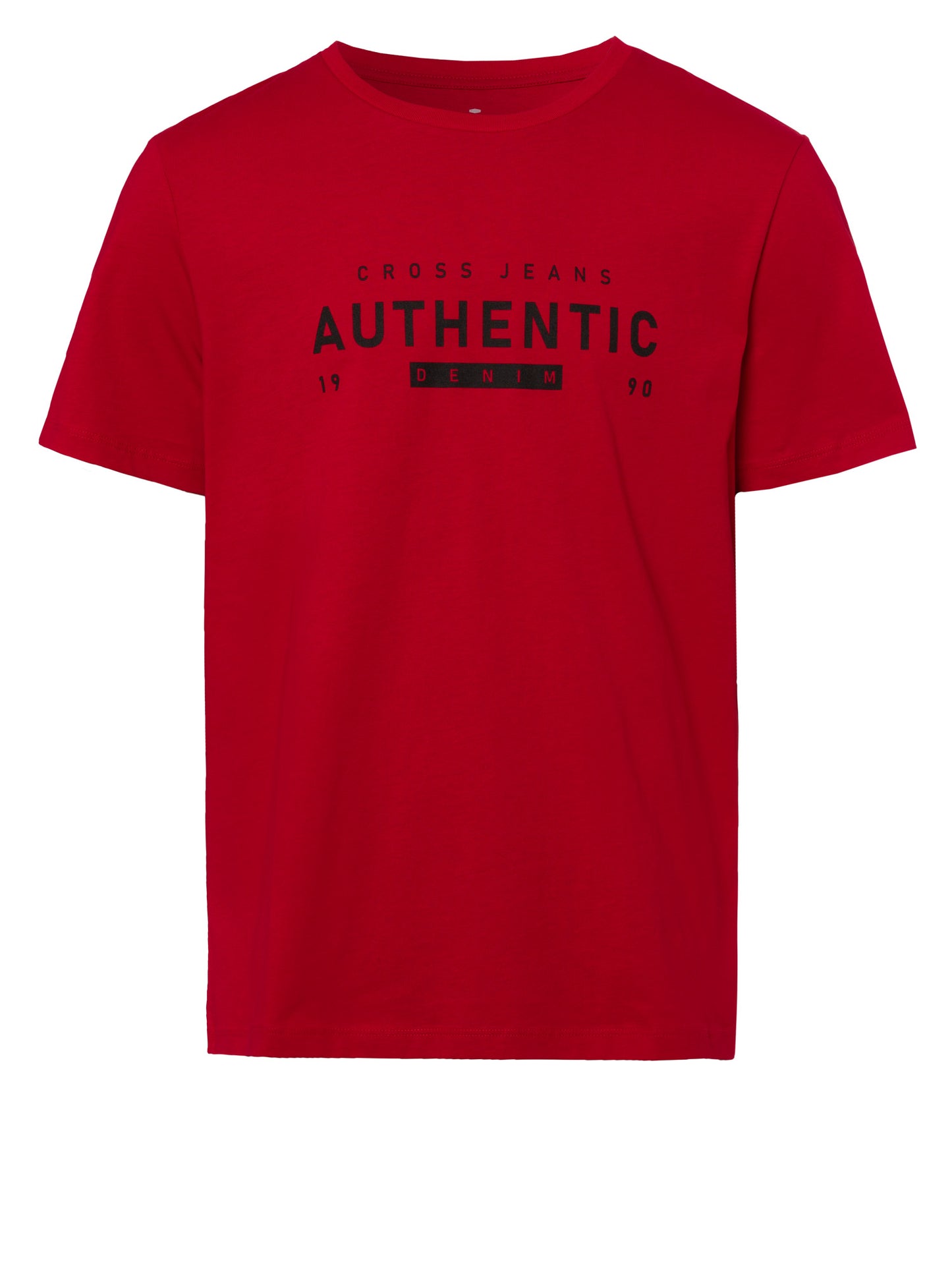 Herren Regular T-Shirt mit Logo Print rot