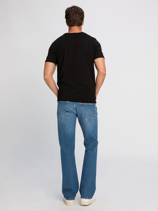 Men's T-shirt regular black with red spiral print