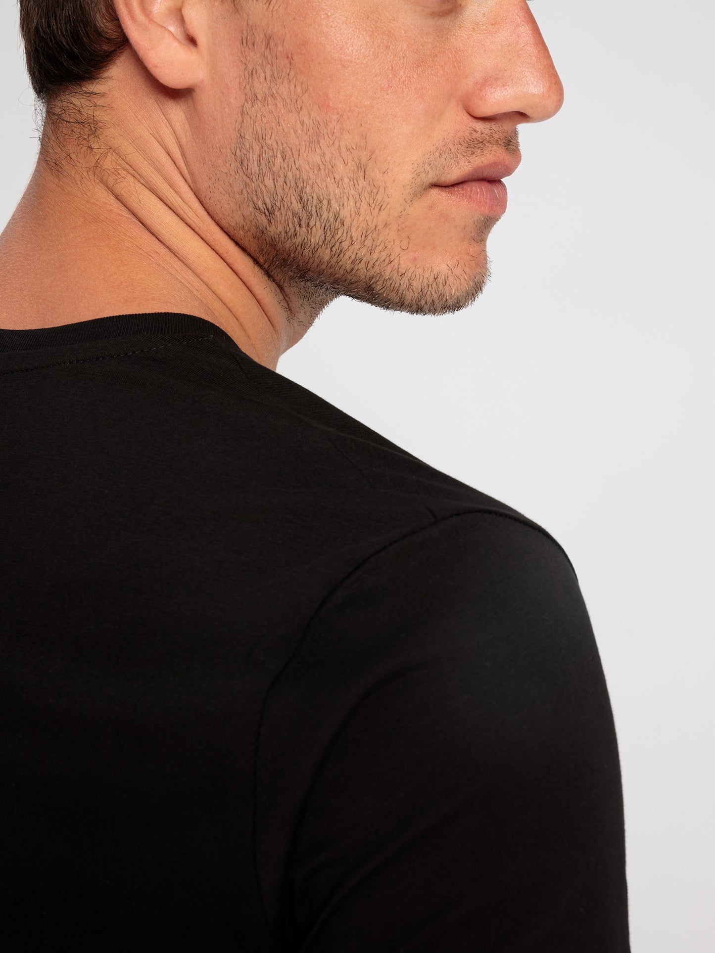 Men's T-shirt regular black with red spiral print