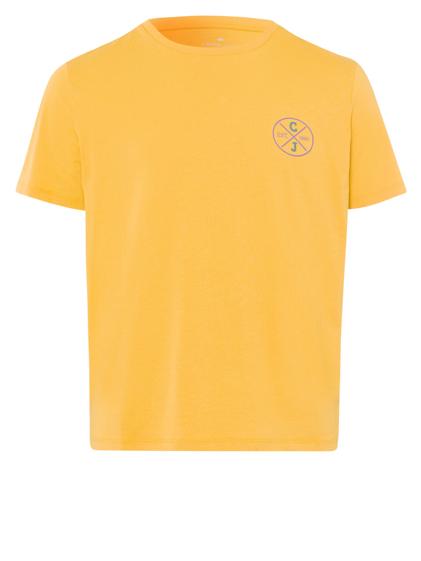 Herren Regular T-Shirt mit Label-Emblem senfgelb.