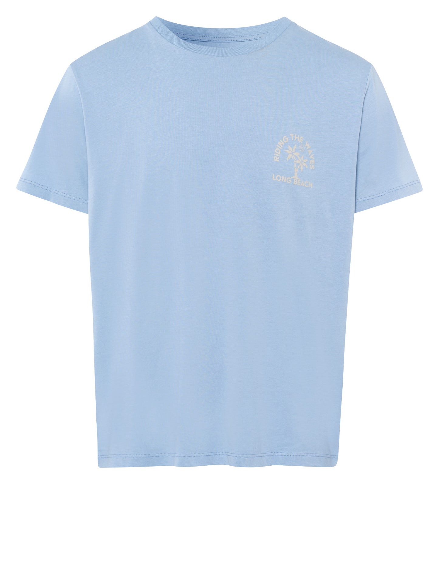 Men's regular T-shirt with placed statement print, blue.