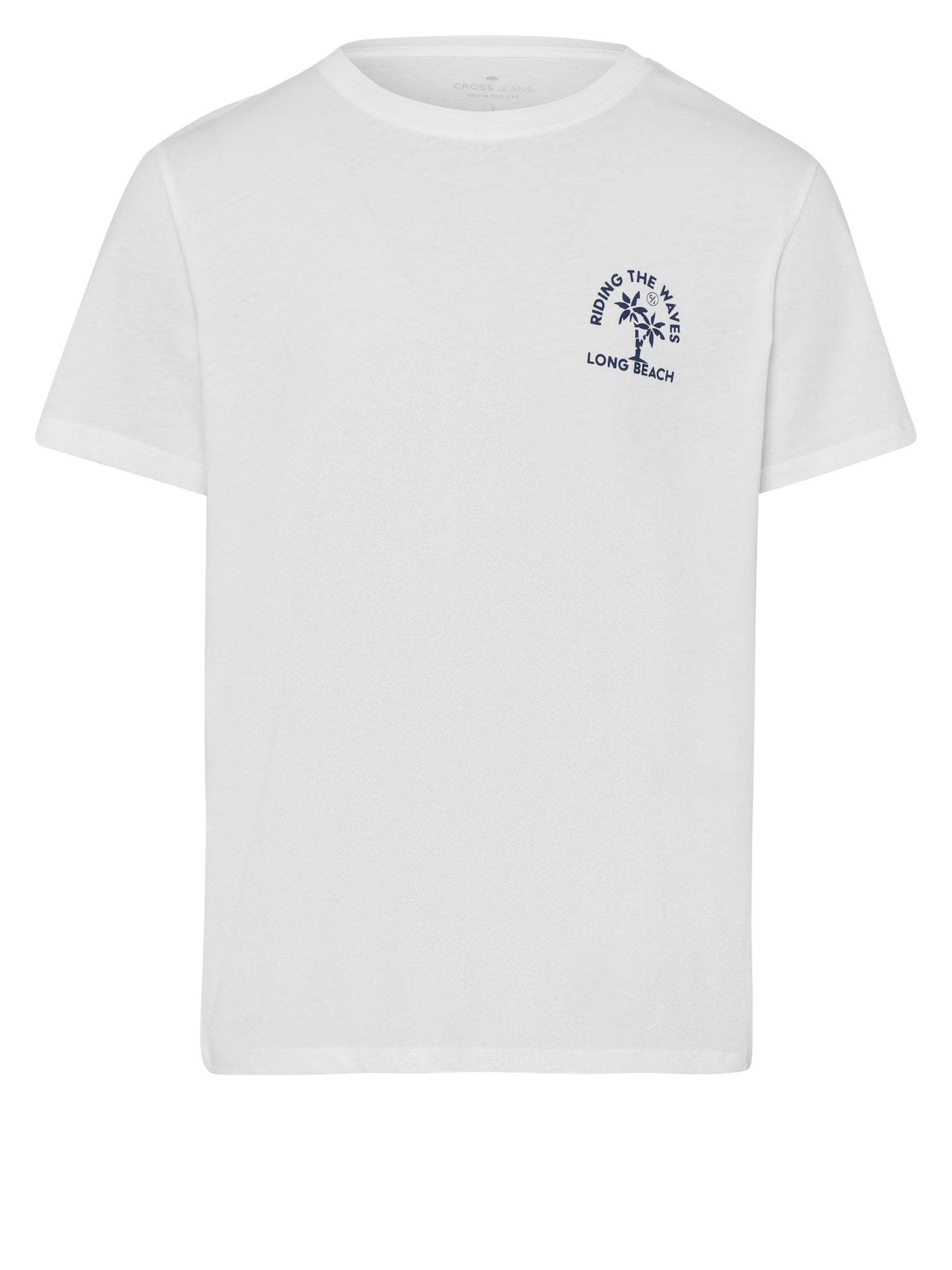 Men's regular T-shirt with placed statement print ecru.