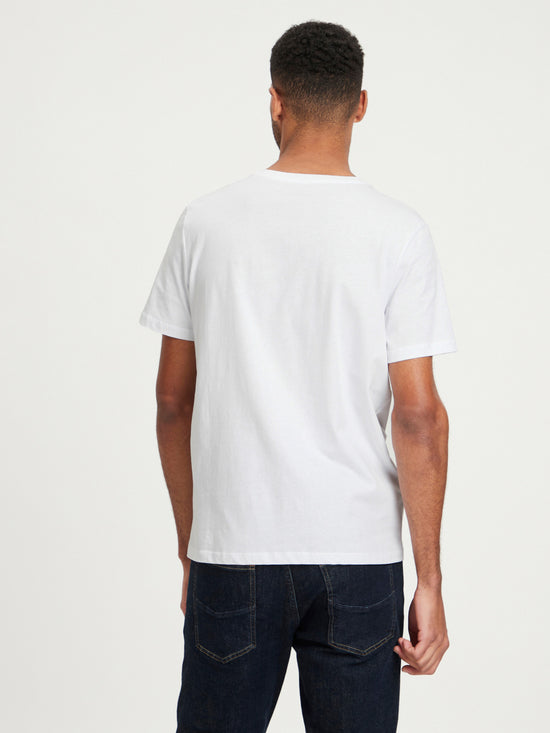 Men's regular T-shirt with message prints, white.