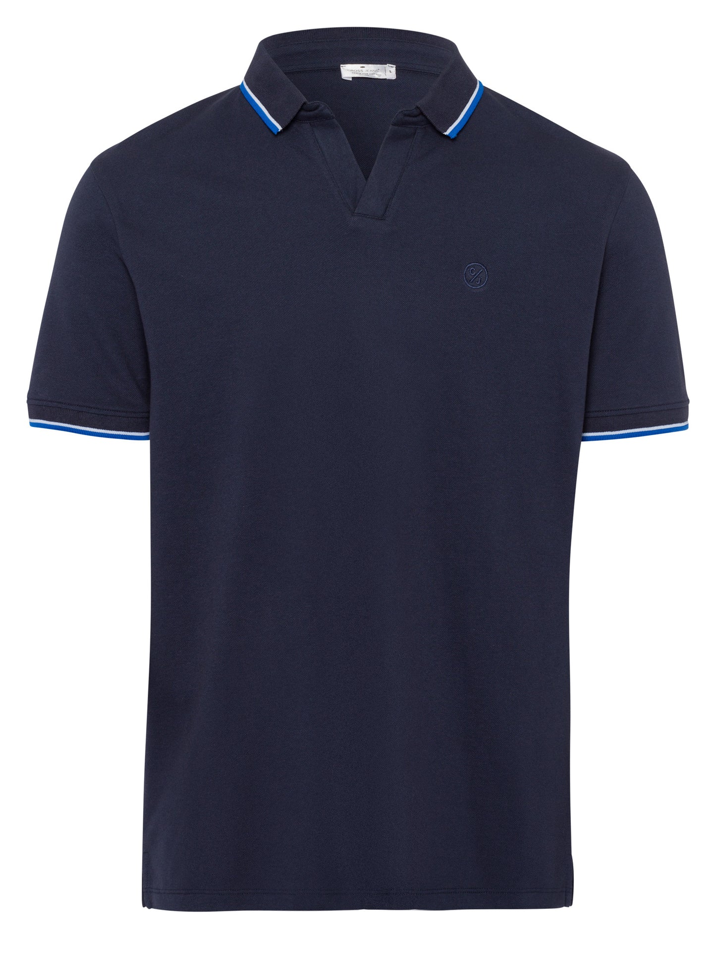 Herren Regular Polo-Shirt mit Streifen-Details marineblau.