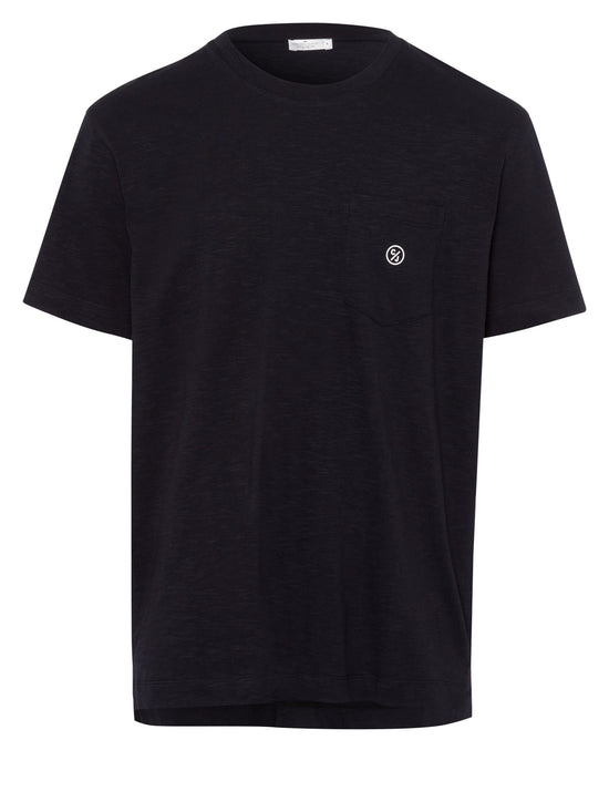 Herren Regular T-Shirt mit Brusttasche marineblau.