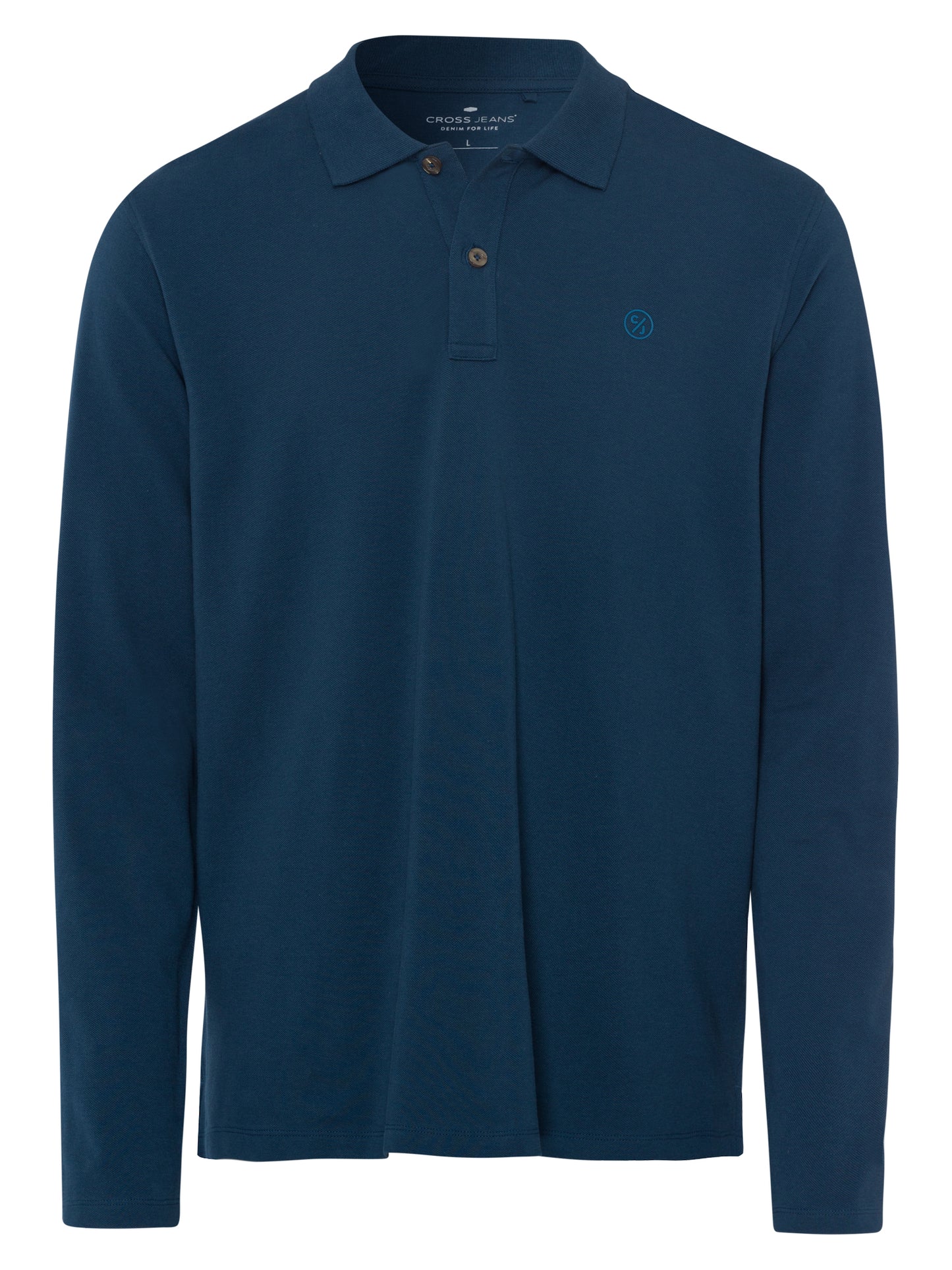 Men's Regular Long Sleeve Polo Blue