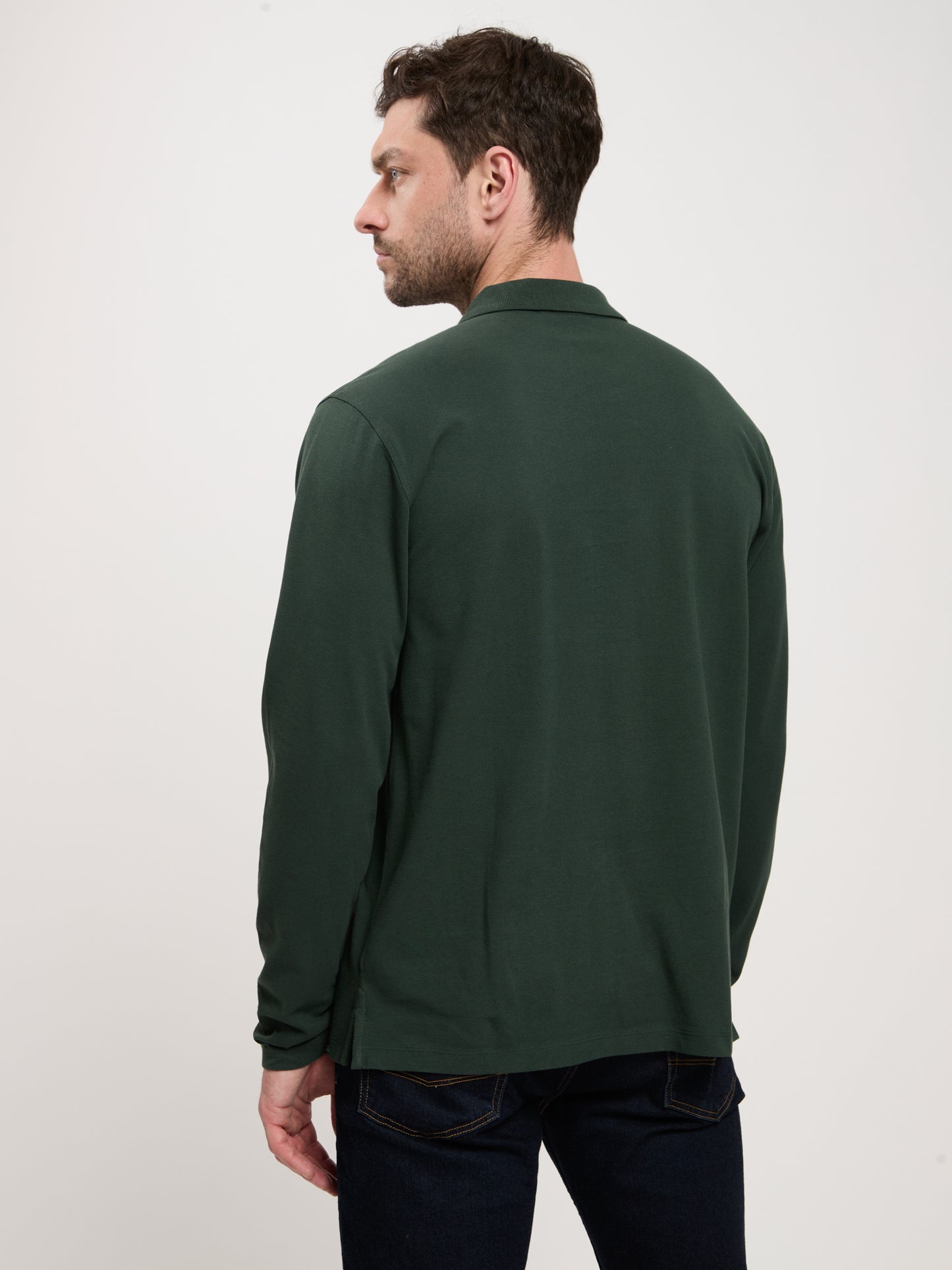 Men's Regular Long Sleeve Polo Green