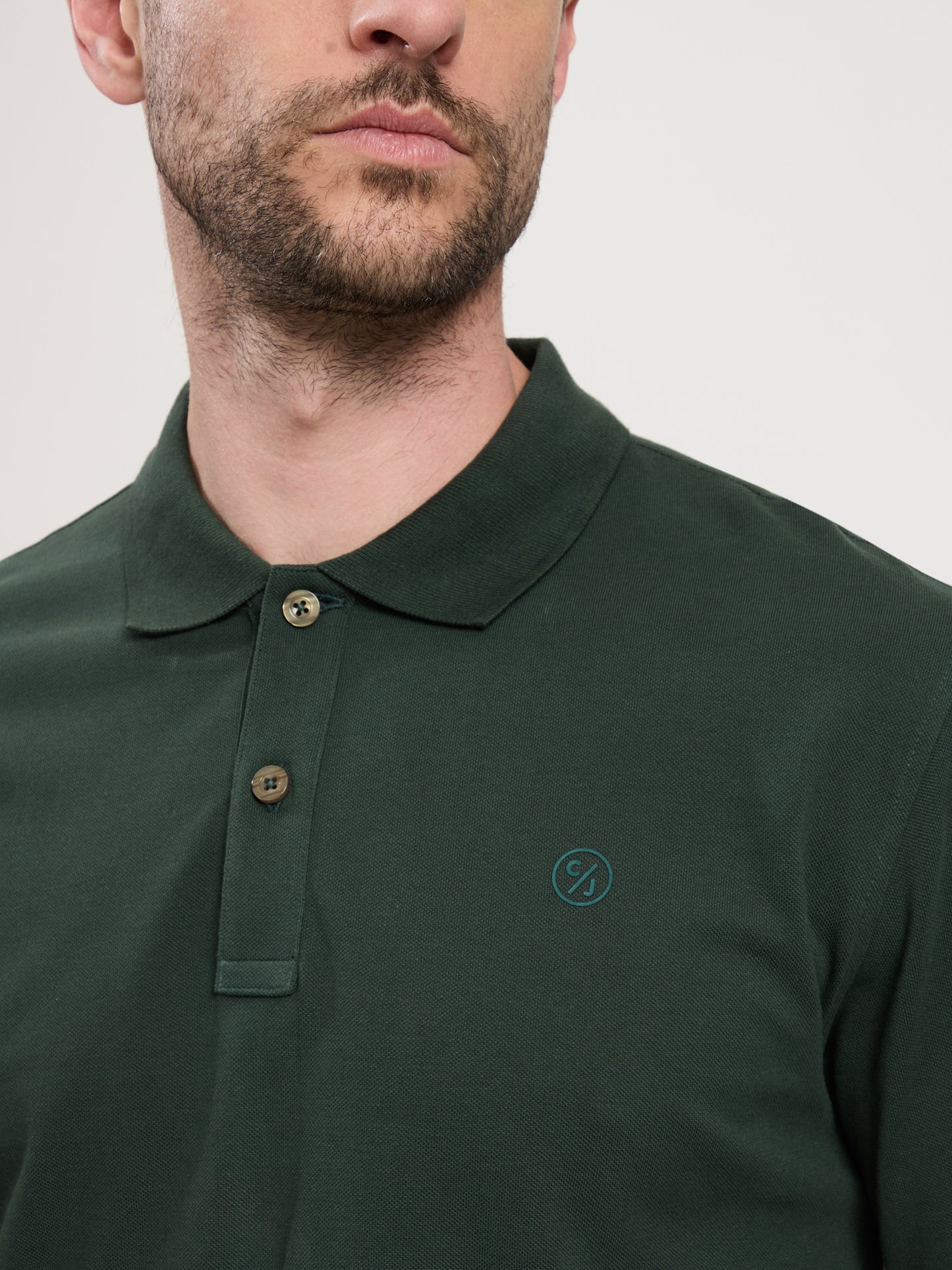 Men's Regular Long Sleeve Polo Green