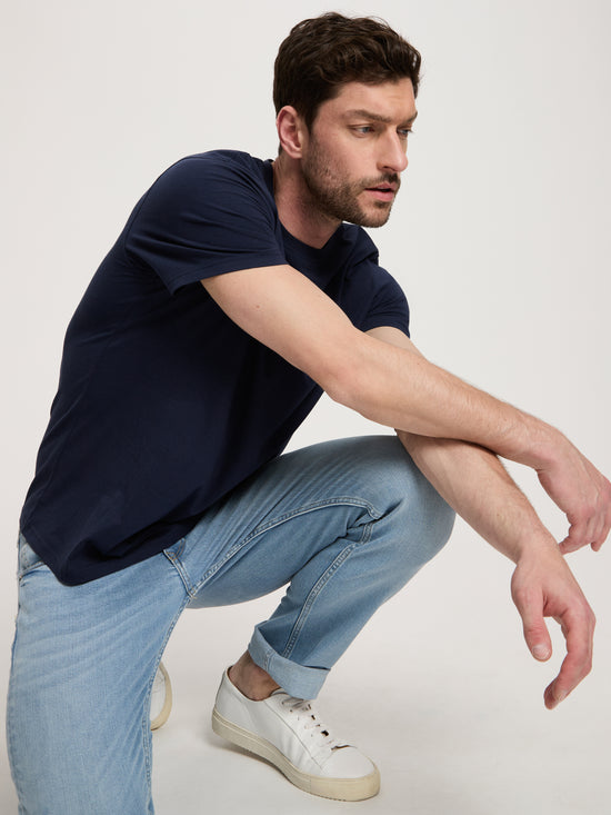 Men's T-Shirt Regular with Print in blue