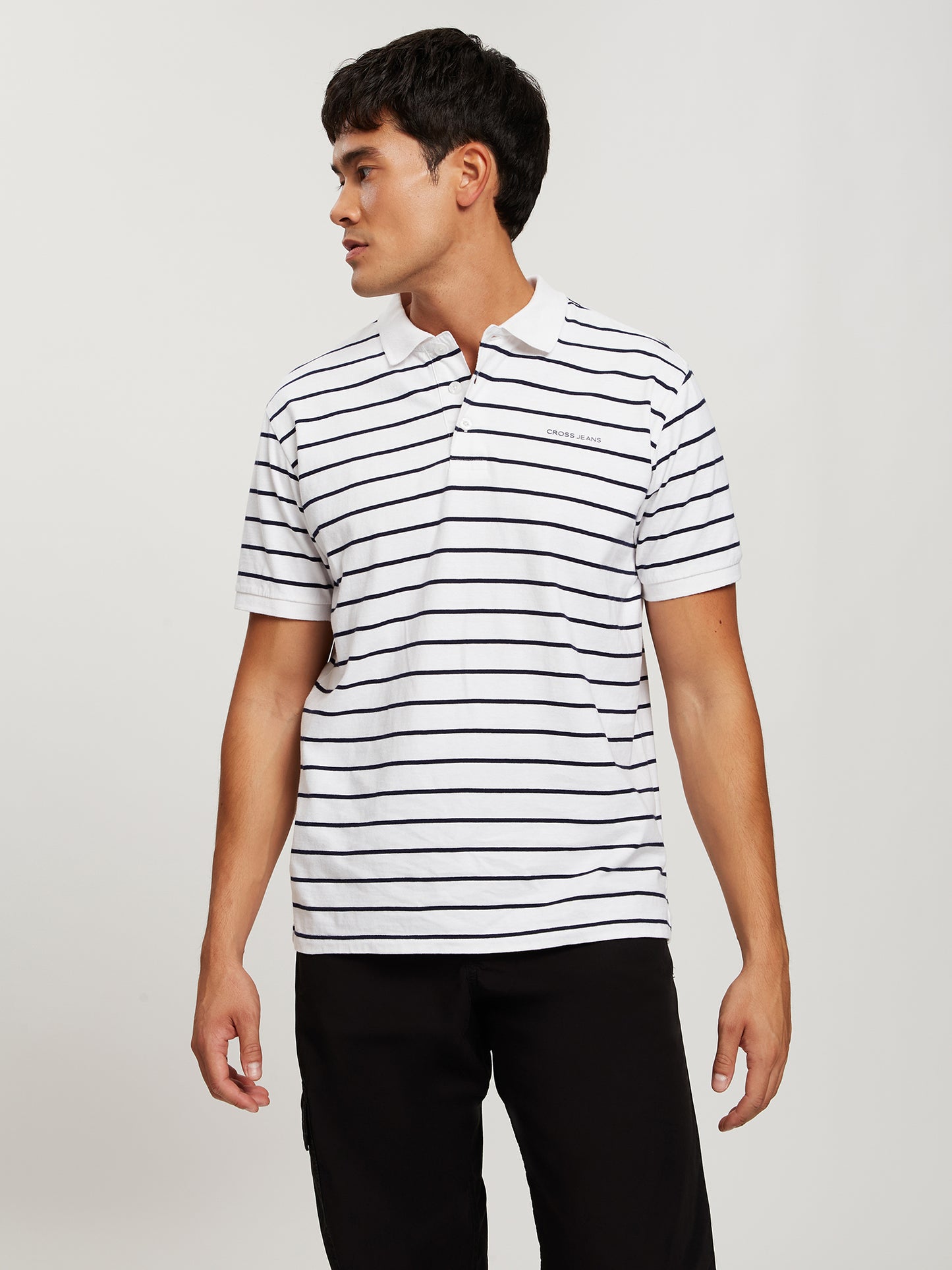 Herren Regular T-Shirt in weiß gestreift