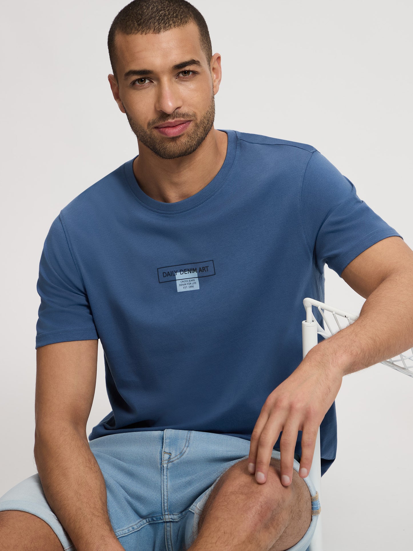 Herren Regular T-Shirt in indigo