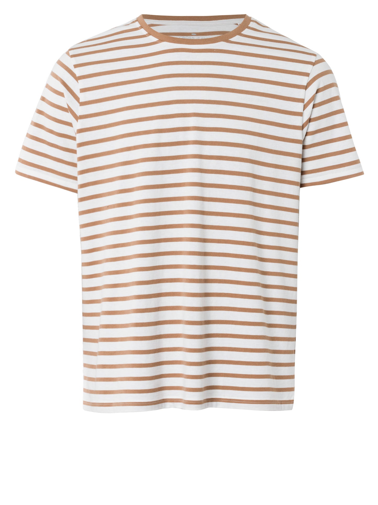 Herren Regular T-Shirt in braun gestreift