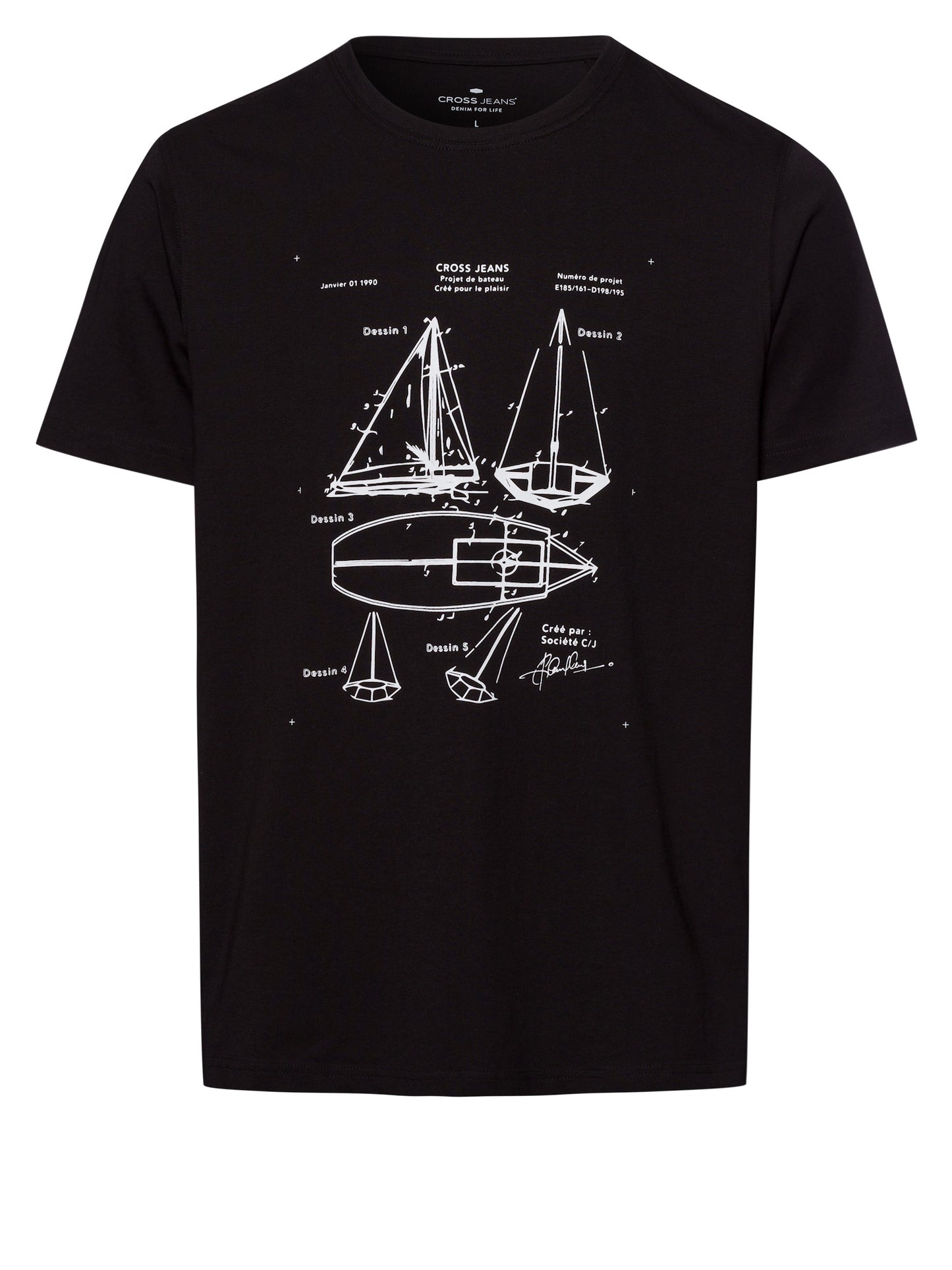 Herren Regular T-Shirt in schwarz