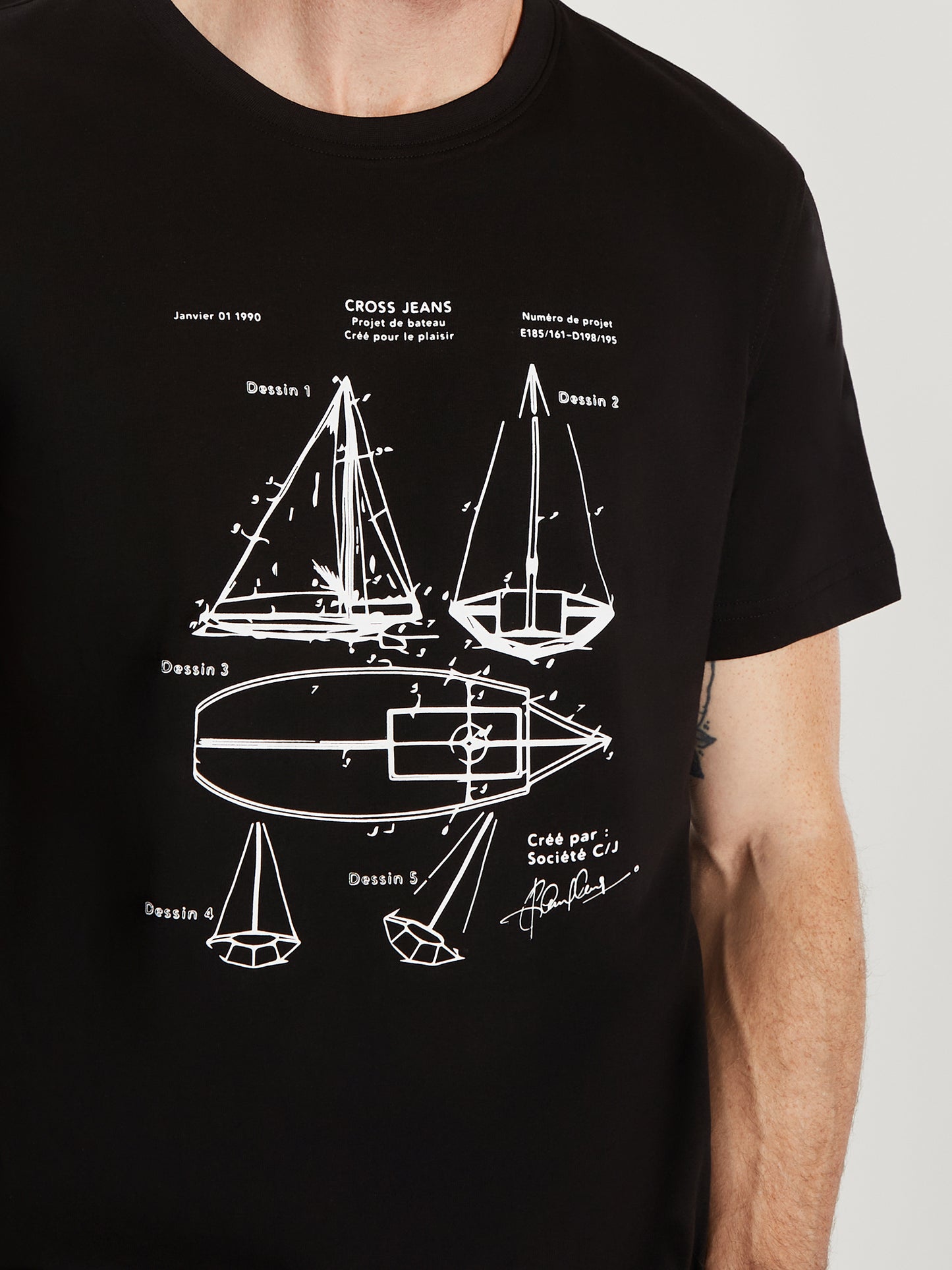 Herren Regular T-Shirt in schwarz