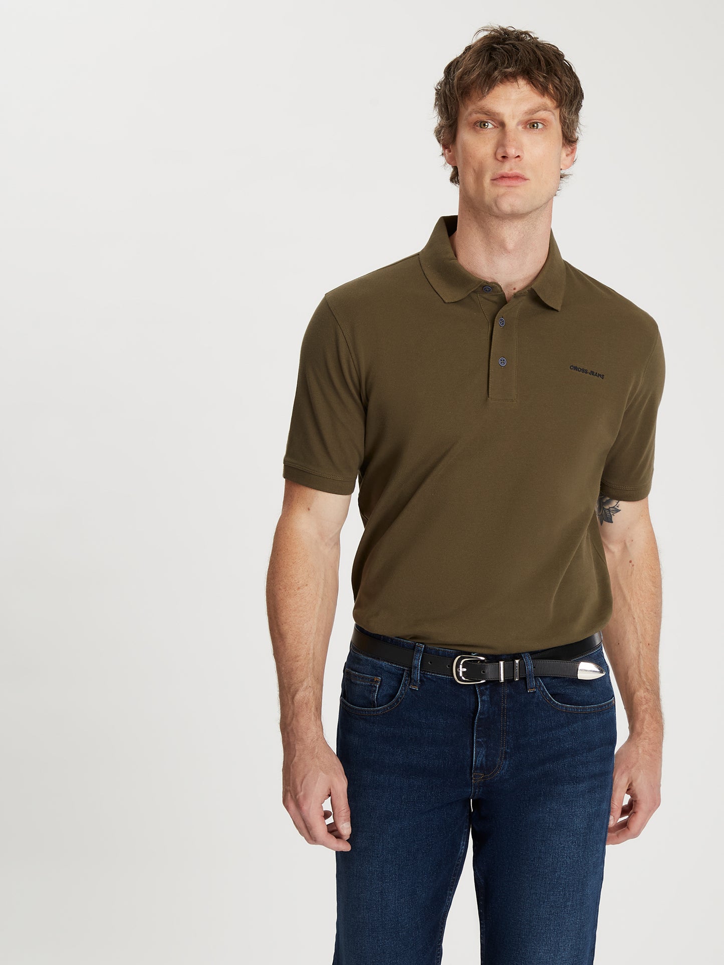 Herren Regular Poloshirt in khaki