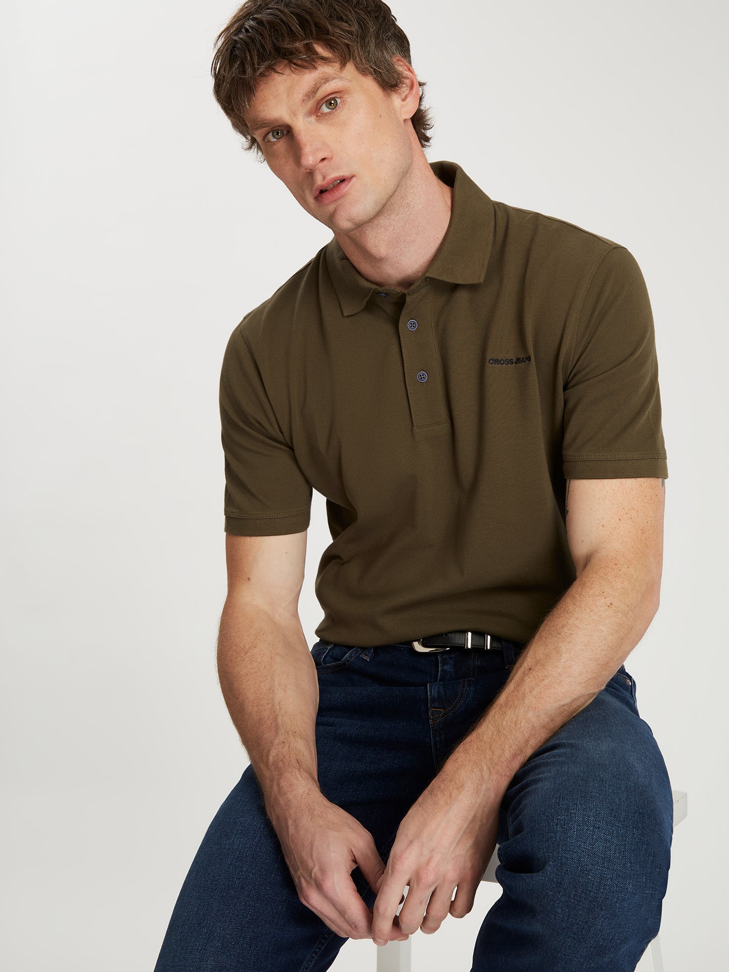 Herren Regular Poloshirt in khaki