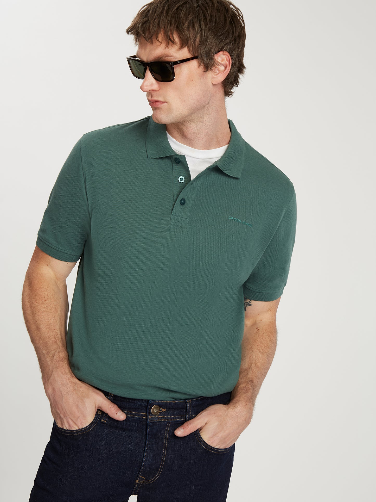 Herren Regular Poloshirt in grün