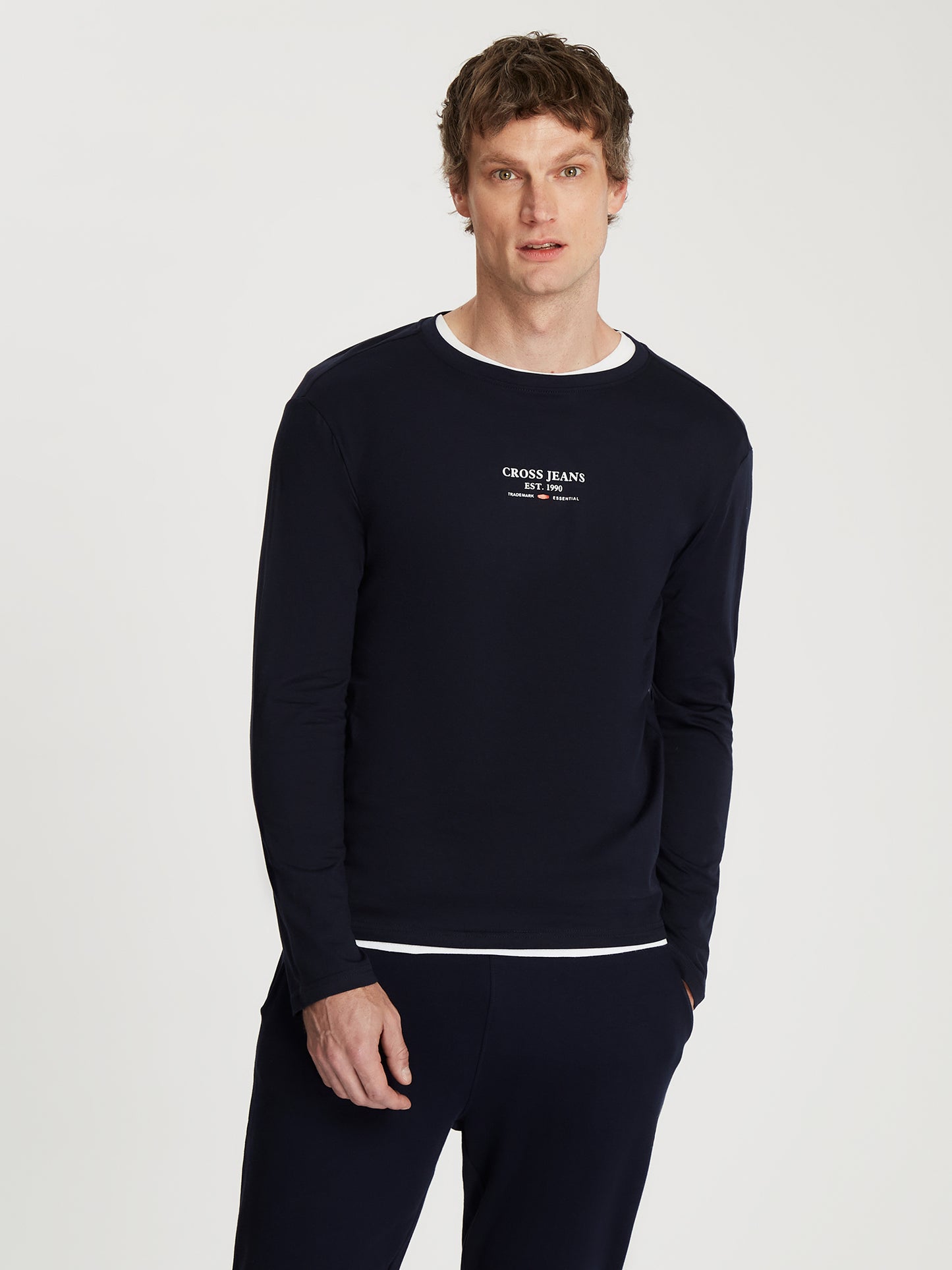 Herren Regular Longsleeve in navy