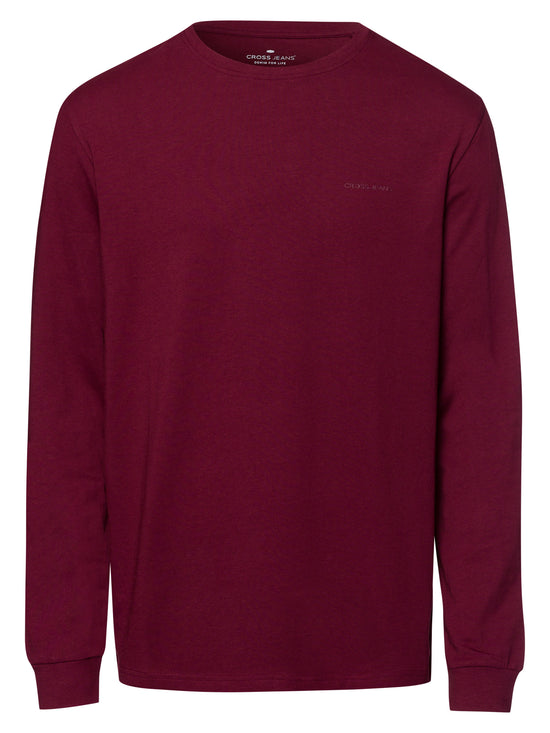 Herren Regular Longsleeve in dunkelrot