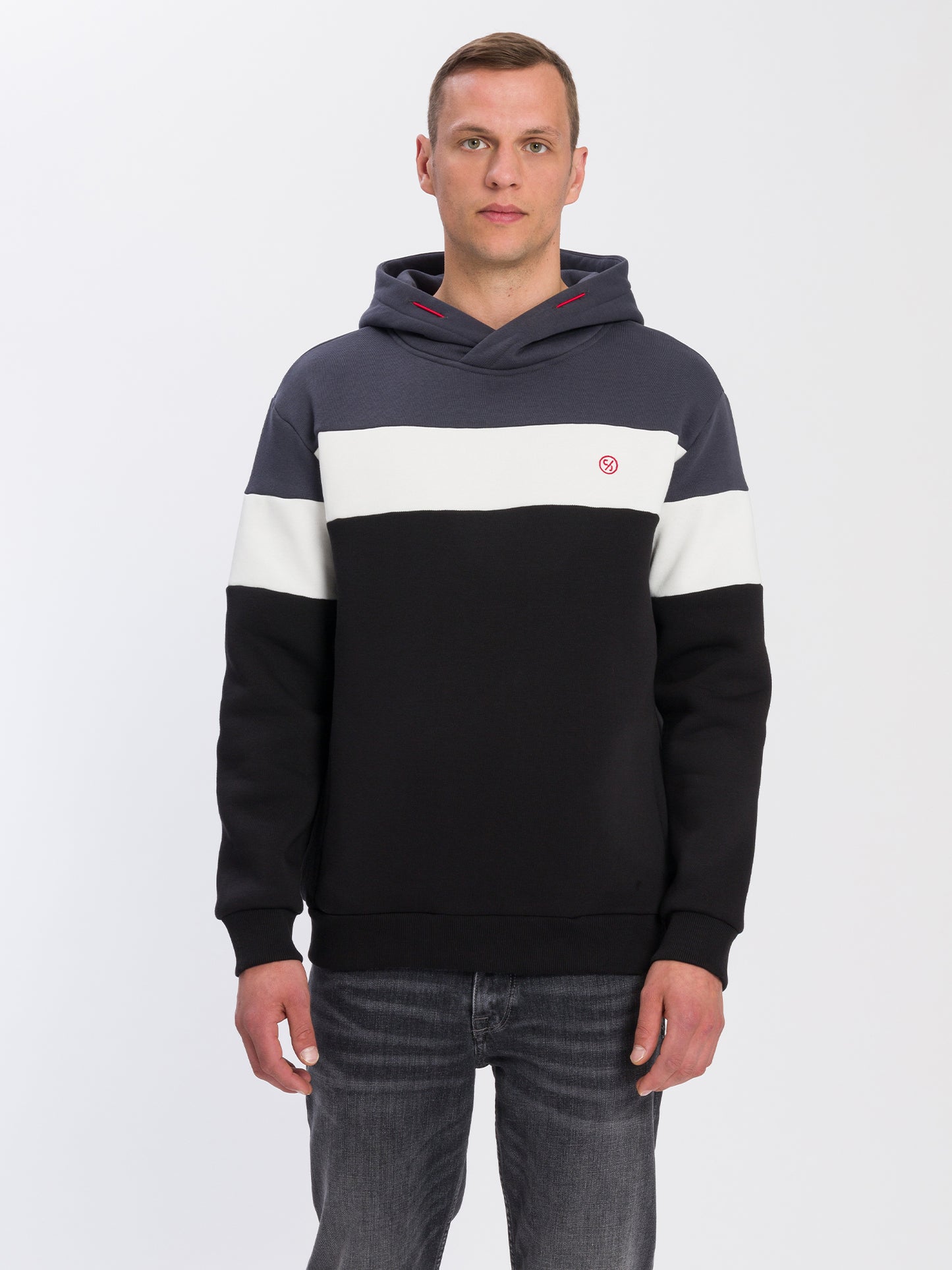 Herren Regular Hoodie mit Color Blocking