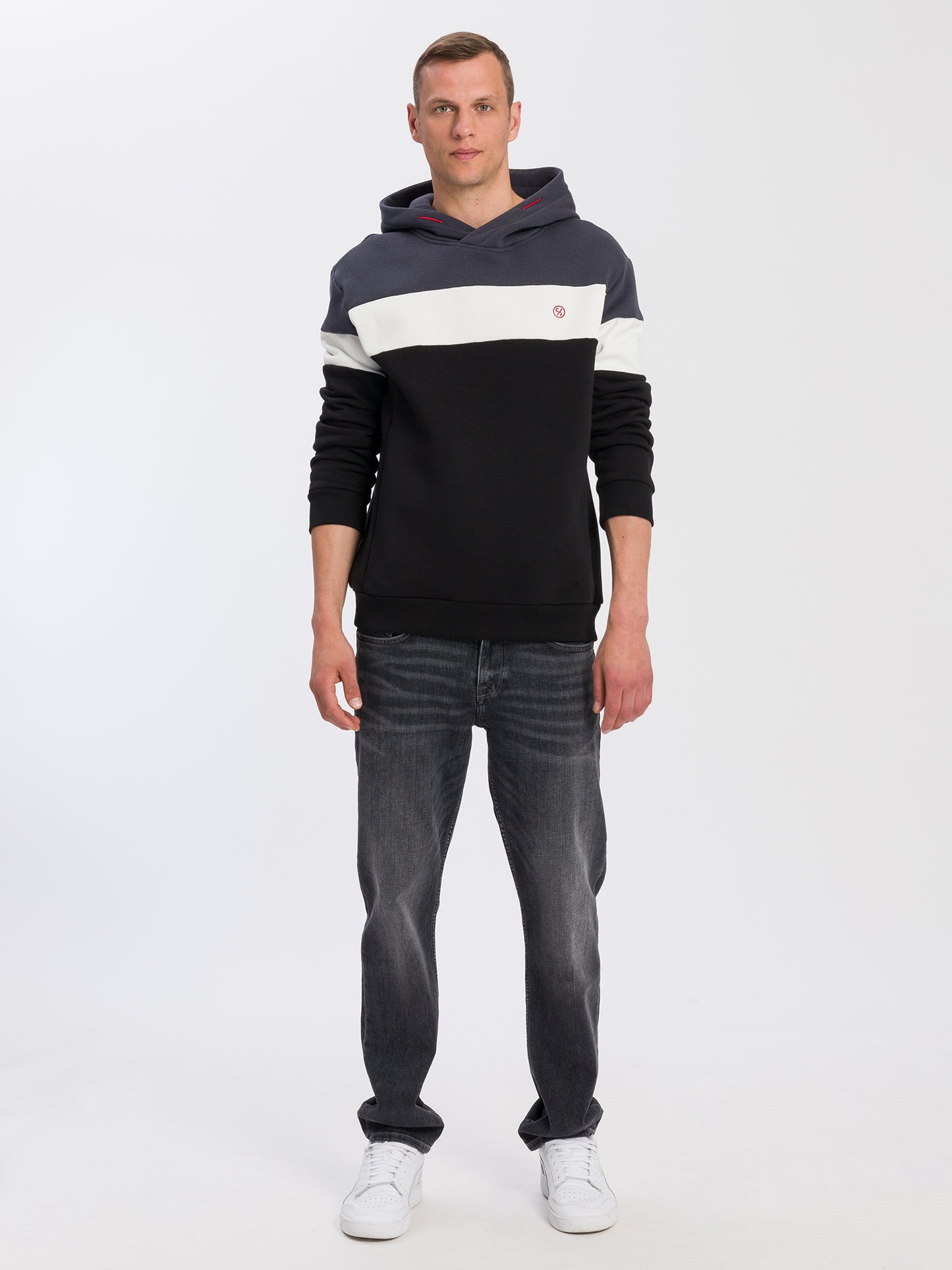 Herren Regular Hoodie mit Color Blocking