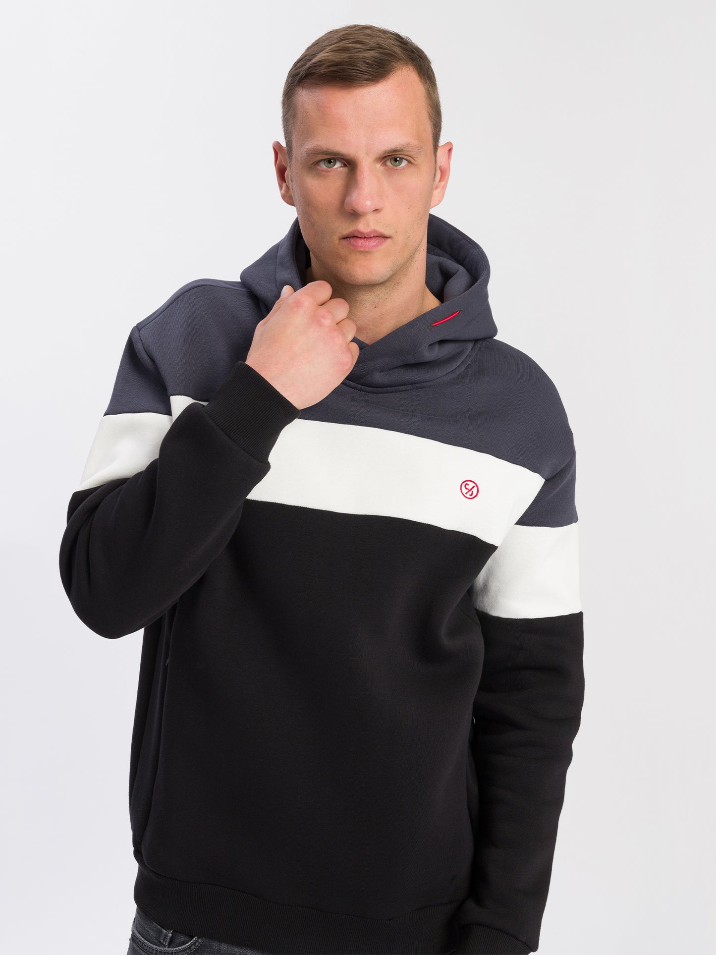Herren Regular Hoodie mit Color Blocking