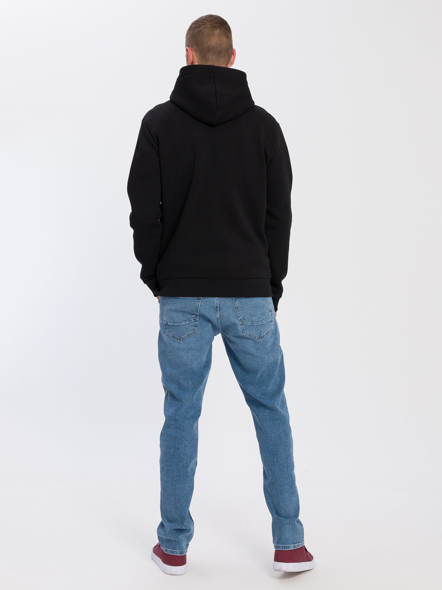 Men's regular sweatshirt jacket with zip black