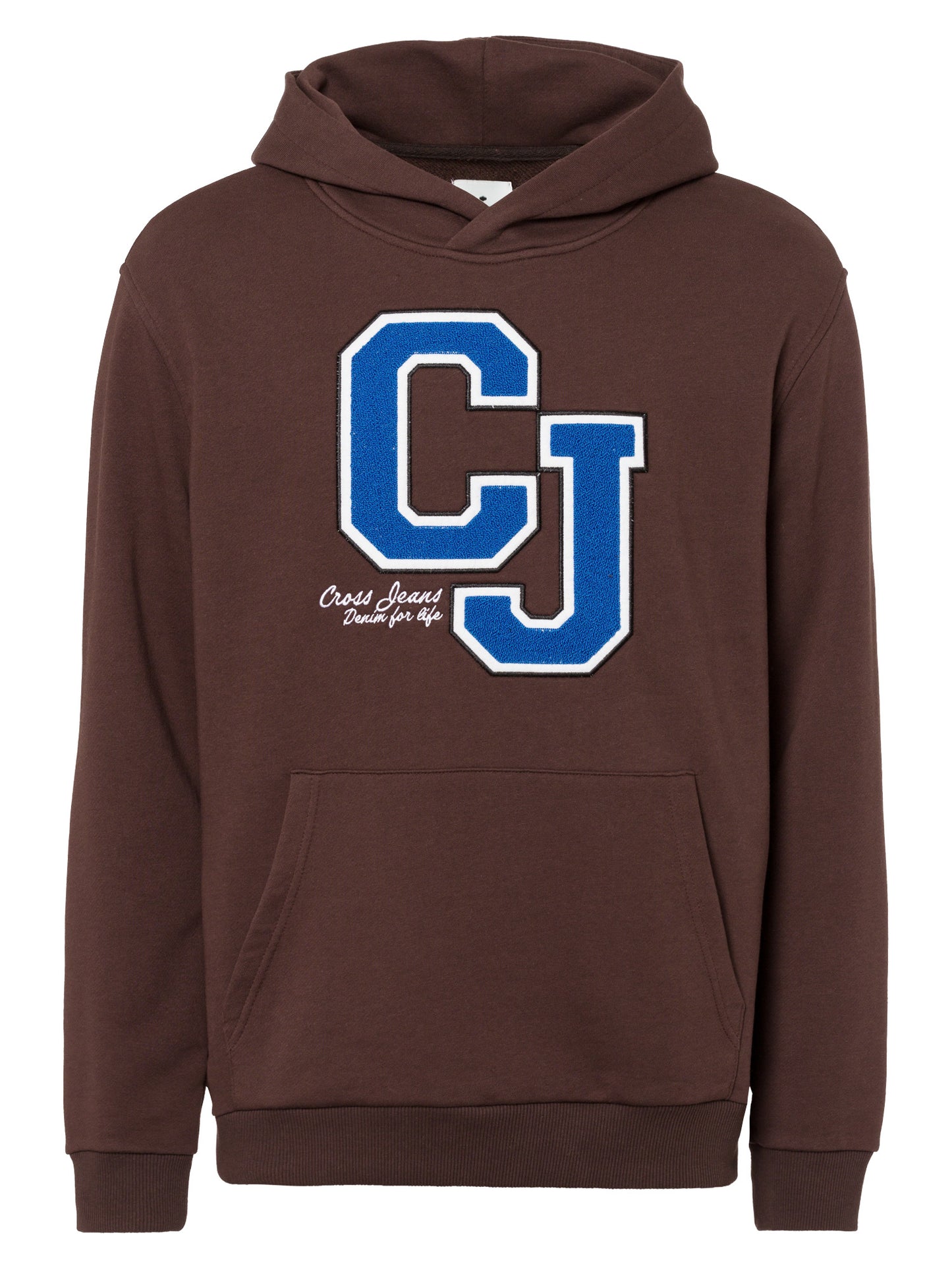 Herren Regular Hoodie mit Cross Jeans Logo Print blau