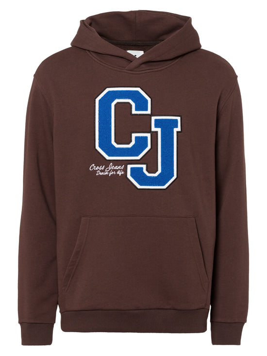Herren Regular Hoodie mit Cross Jeans Logo Print blau