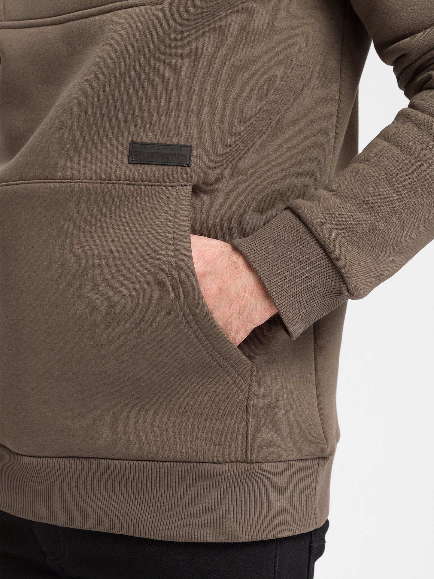 Herren Regular Hoodie mit Kängurutasche und Reißverschluß grün