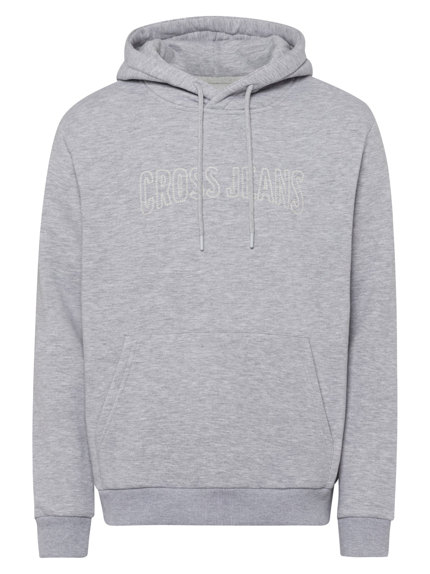 Men's regular hoodie with Cross Jeans logo gray