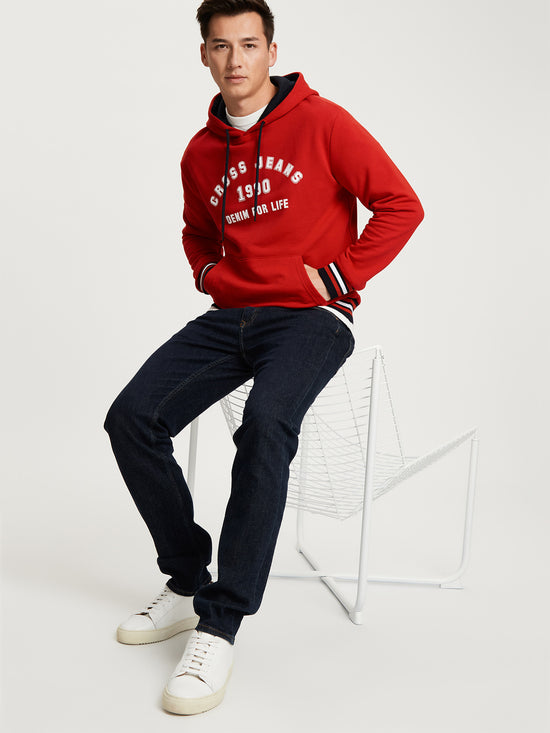 Herren Regular Hoodie College-Stil rot