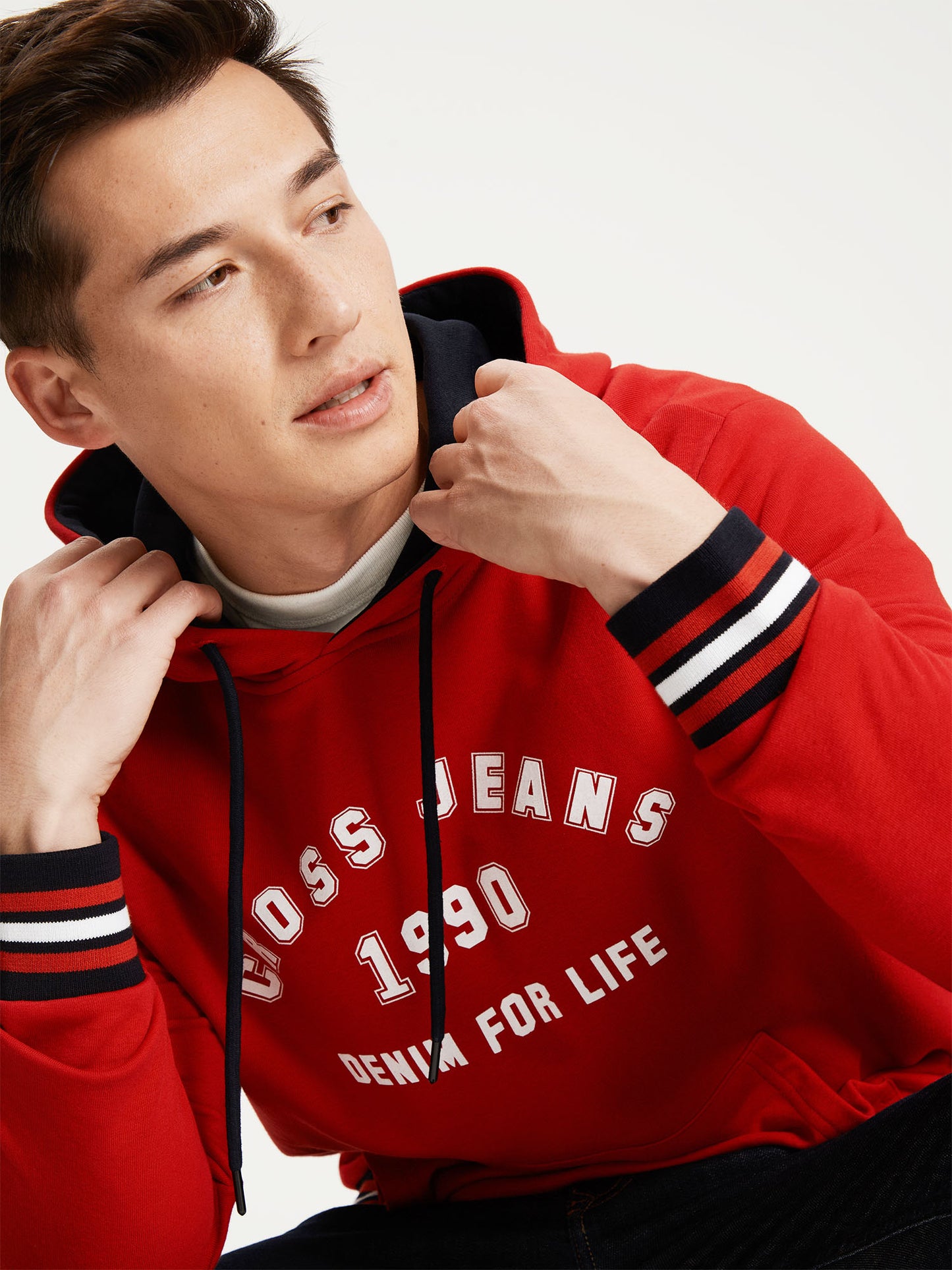 Herren Regular Hoodie College-Stil rot