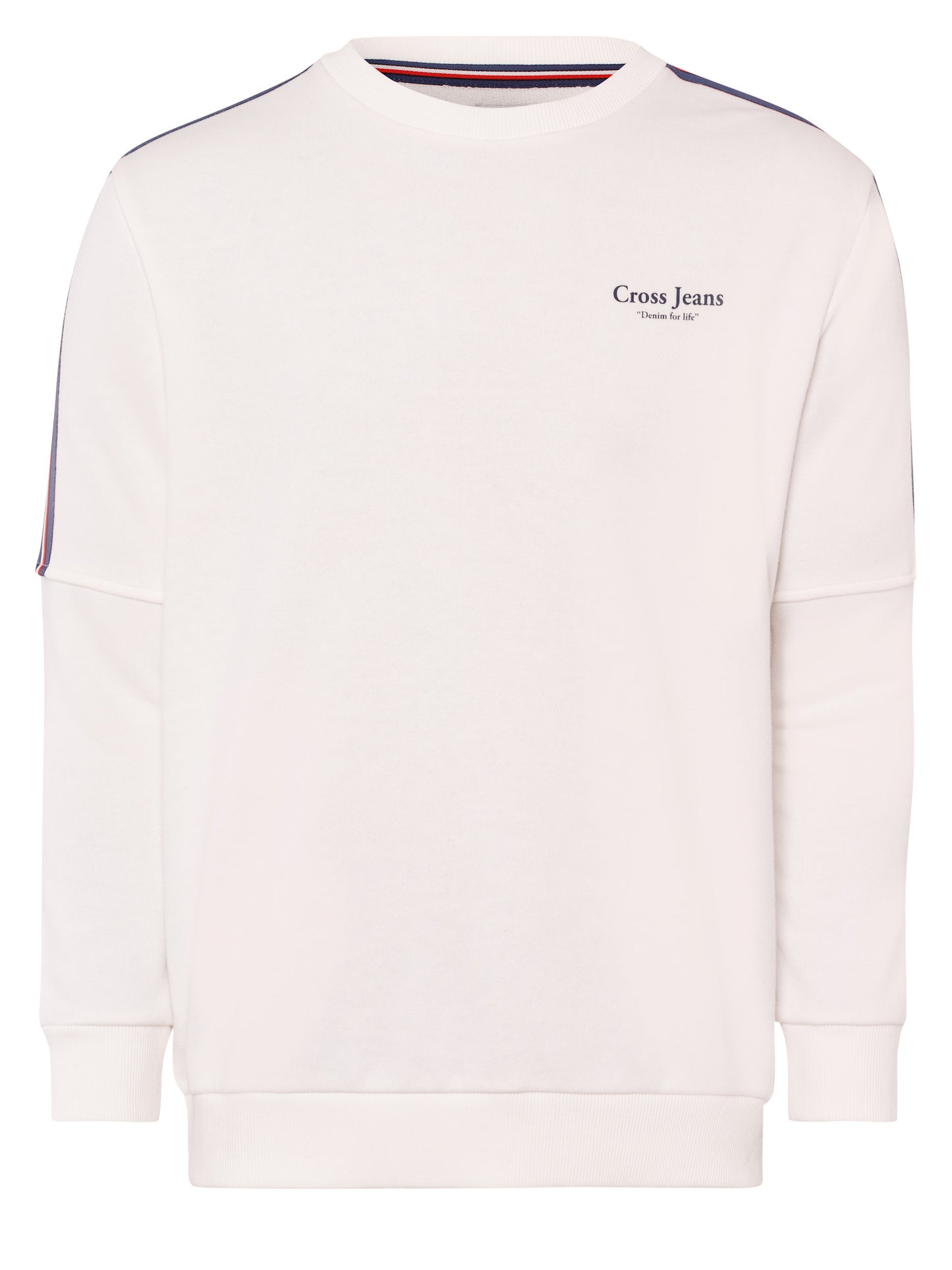 Herren Regular Sweatshirt mit Racing-Streifen ecru