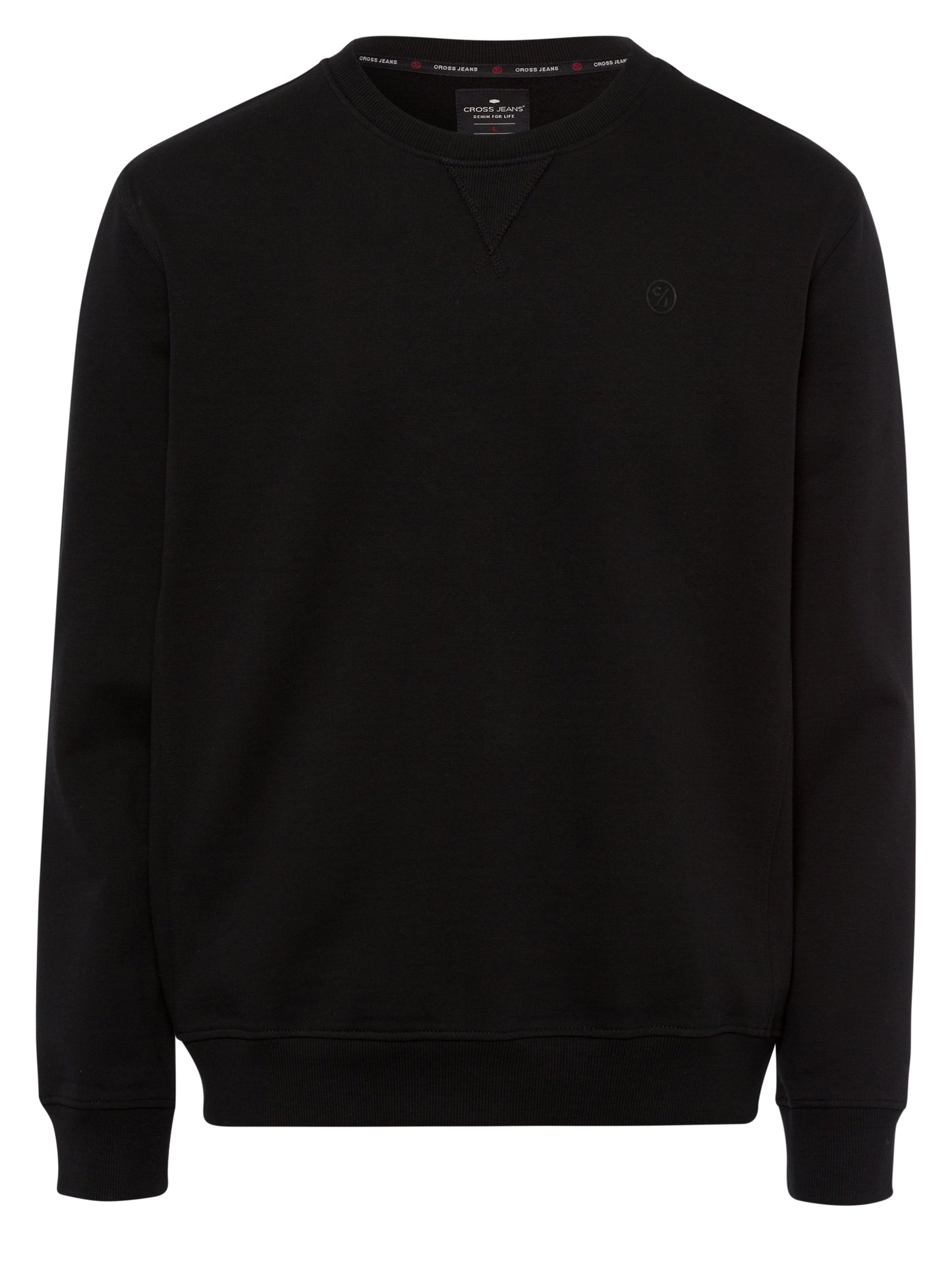 Men's regular sweatshirt with embroidered logo black